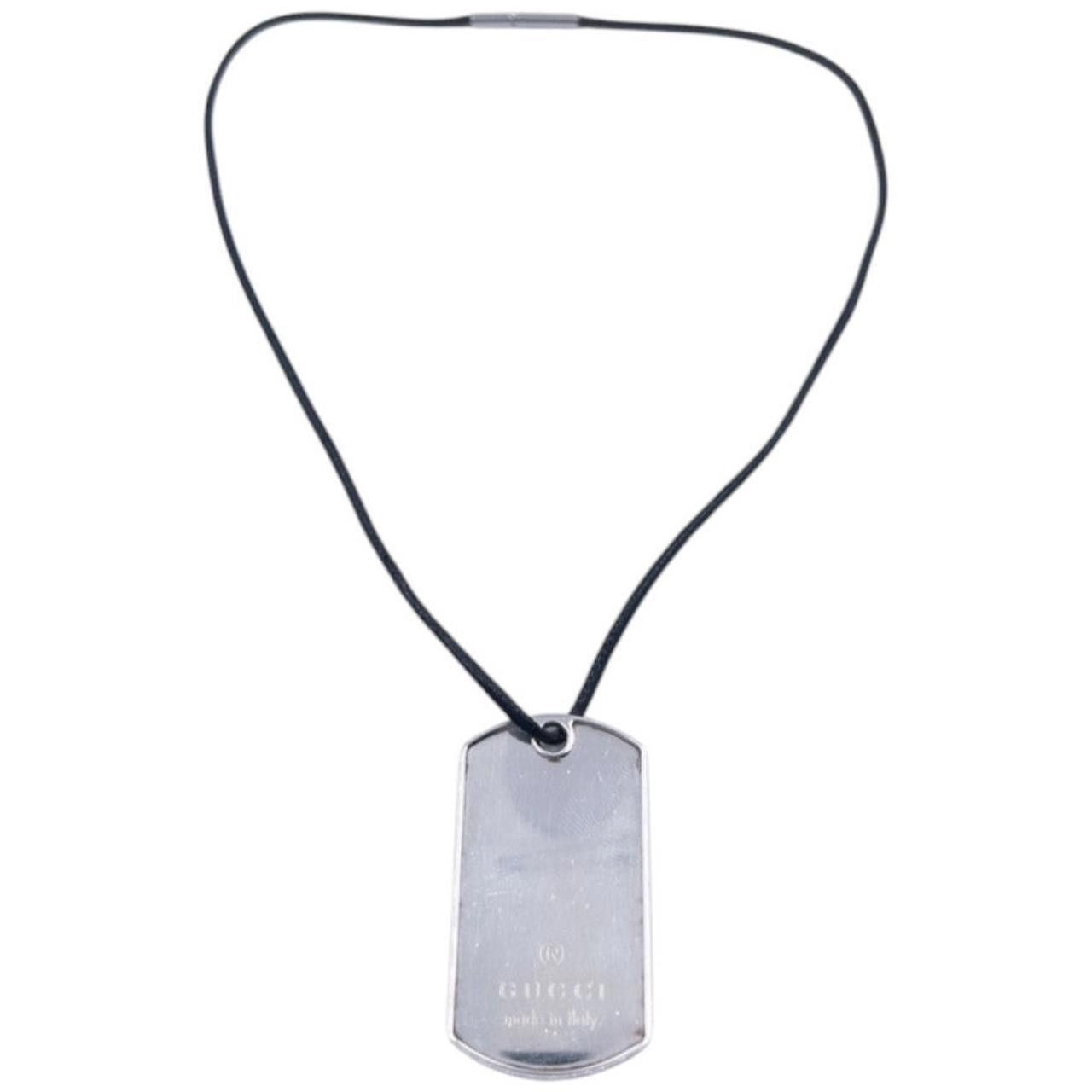 Gucci Vintage Gucci Embossed Dog Tag Necklace Size ONE SIZE - 1 Thumbnail