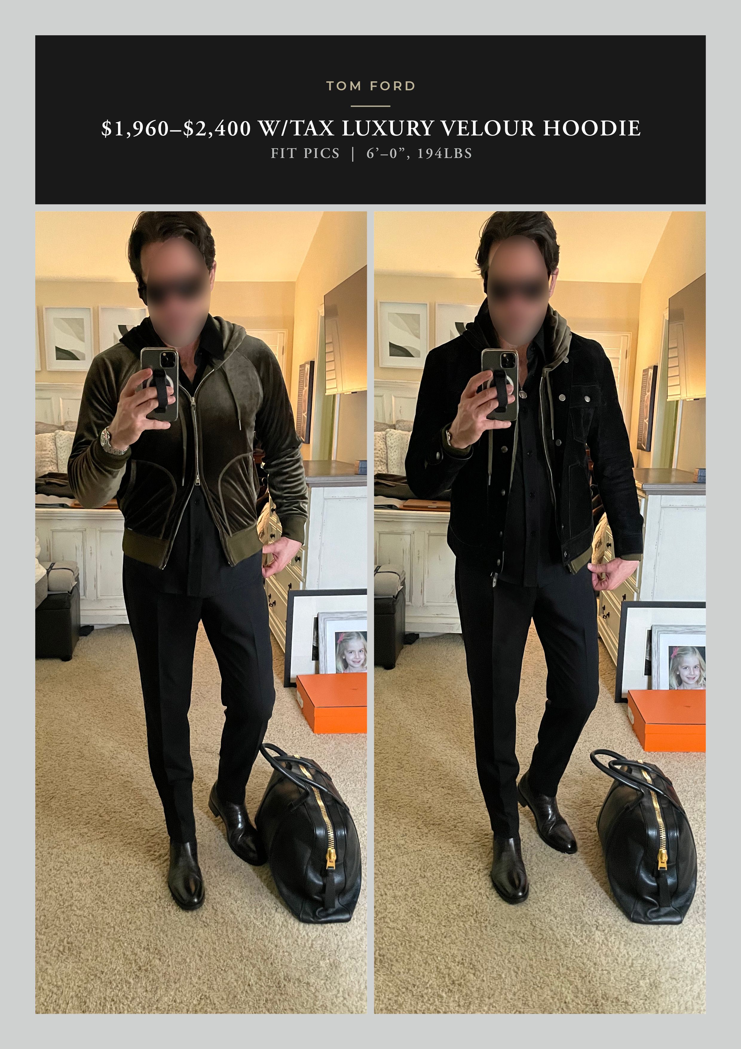 Tom Ford Best Dressed $1,850 w/Tax Velour Luxury Double Zip Hoodie Size US M / EU 48-50 / 2 - 10 Thumbnail