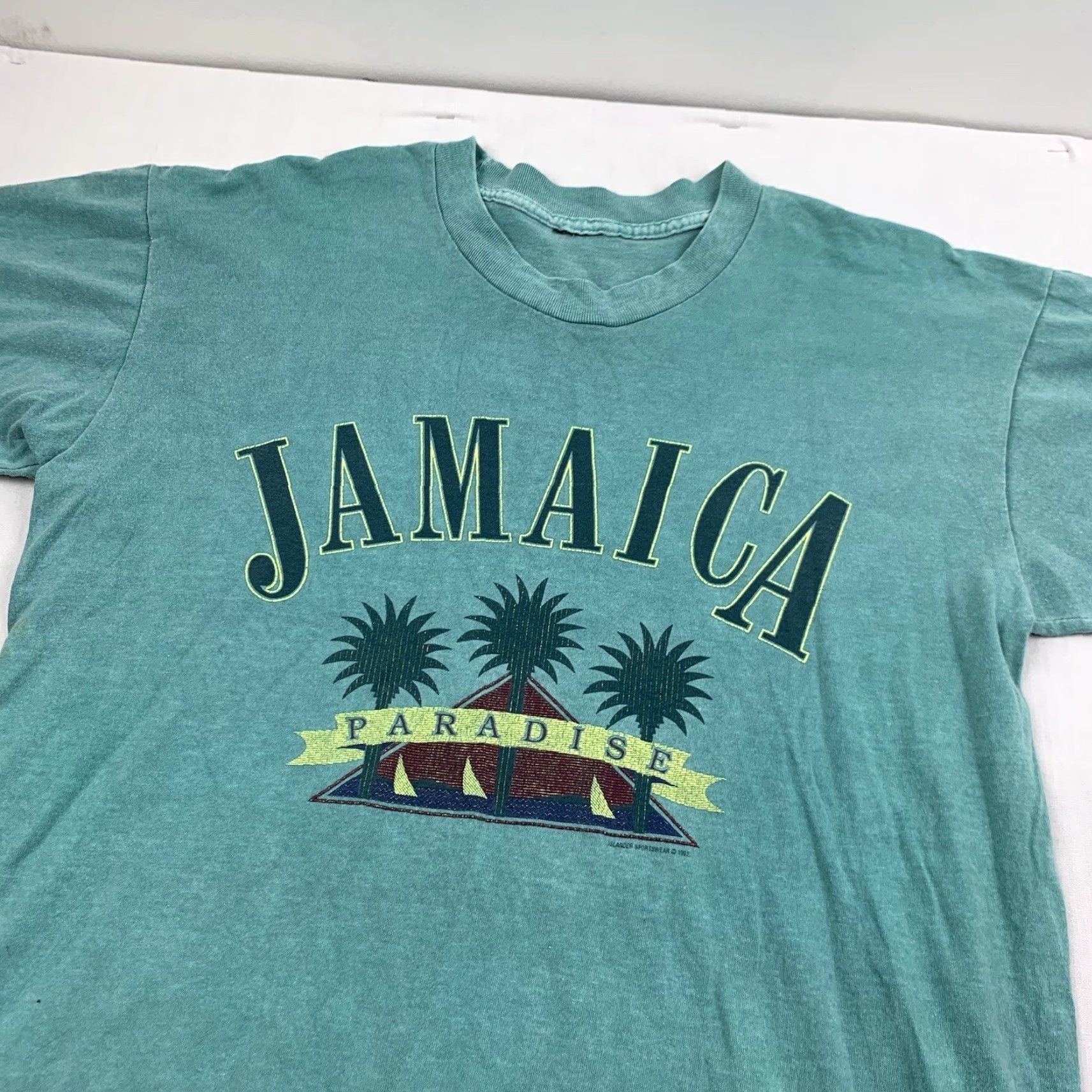 Vintage VINTAGE Jamaica T-Shirt Adult Large Green 90s Travel Island Rasta Mens Size US L / EU 52-54 / 3 - 4 Thumbnail