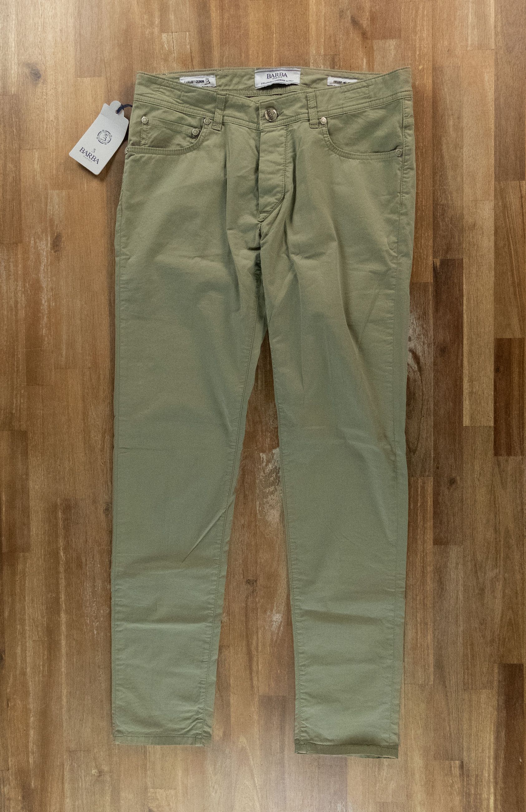 Barba Napoli BARBA Napoli green slim fit lightweight jeans Size 34 / 50 Size US 34 / EU 50 - 1 Thumbnail