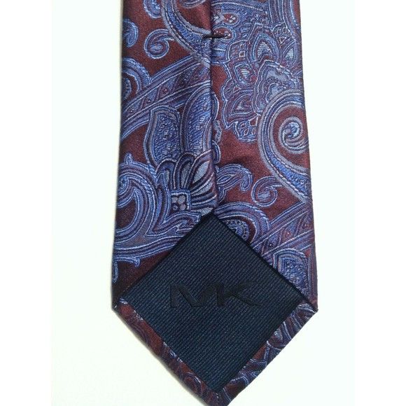 Michael Kors MICHAEL KORS MENS NEW MAROON 100%SILK TIE WIDTH:3" Size ONE SIZE - 3 Thumbnail
