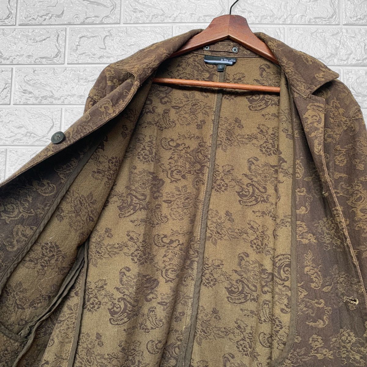 Japanese Brand IN THE ATTIC PAISLEY BROWN DENIM JACKET Size US M / EU 48-50 / 2 - 8 Thumbnail