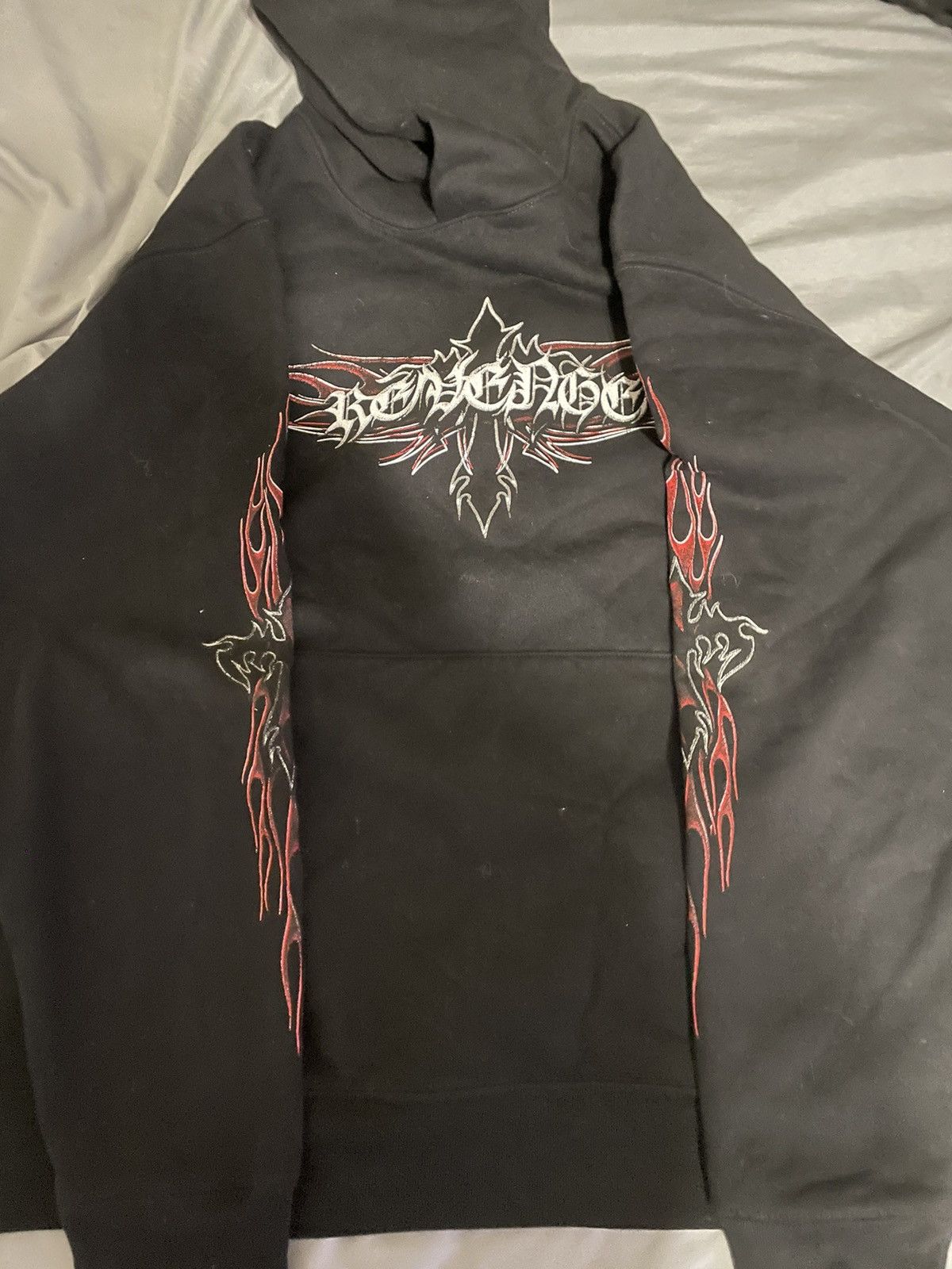 Revenge Revenge Flaming Cross Hoodie Black Size US L / EU 52-54 / 3 - 1 Thumbnail