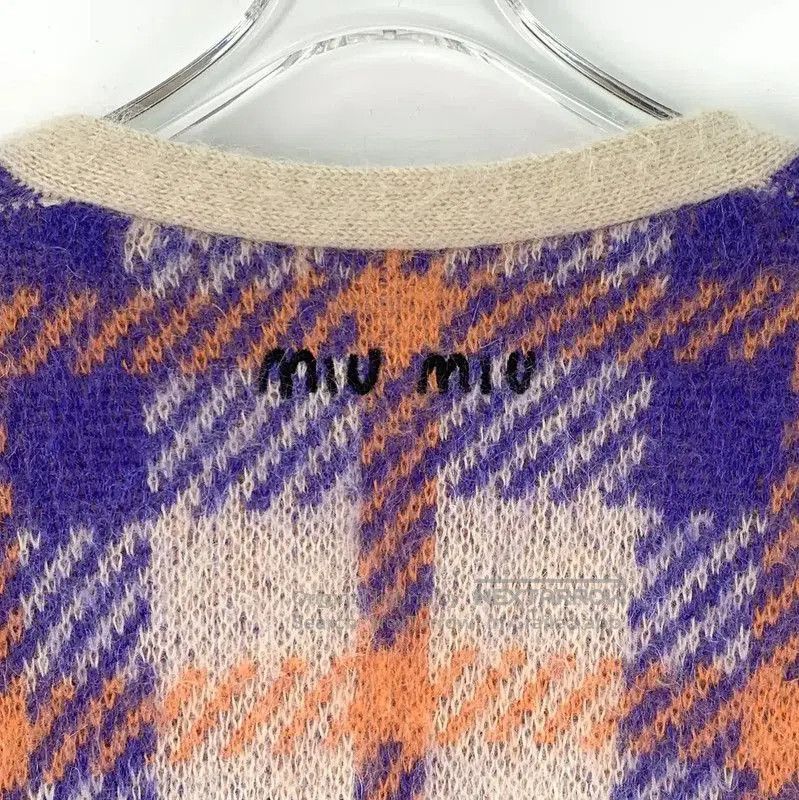 Miu Miu Miu Miu Colorblock Mohair Cardigan for Women . Size XS / US 0-2 / IT 36-38 - 5 Thumbnail