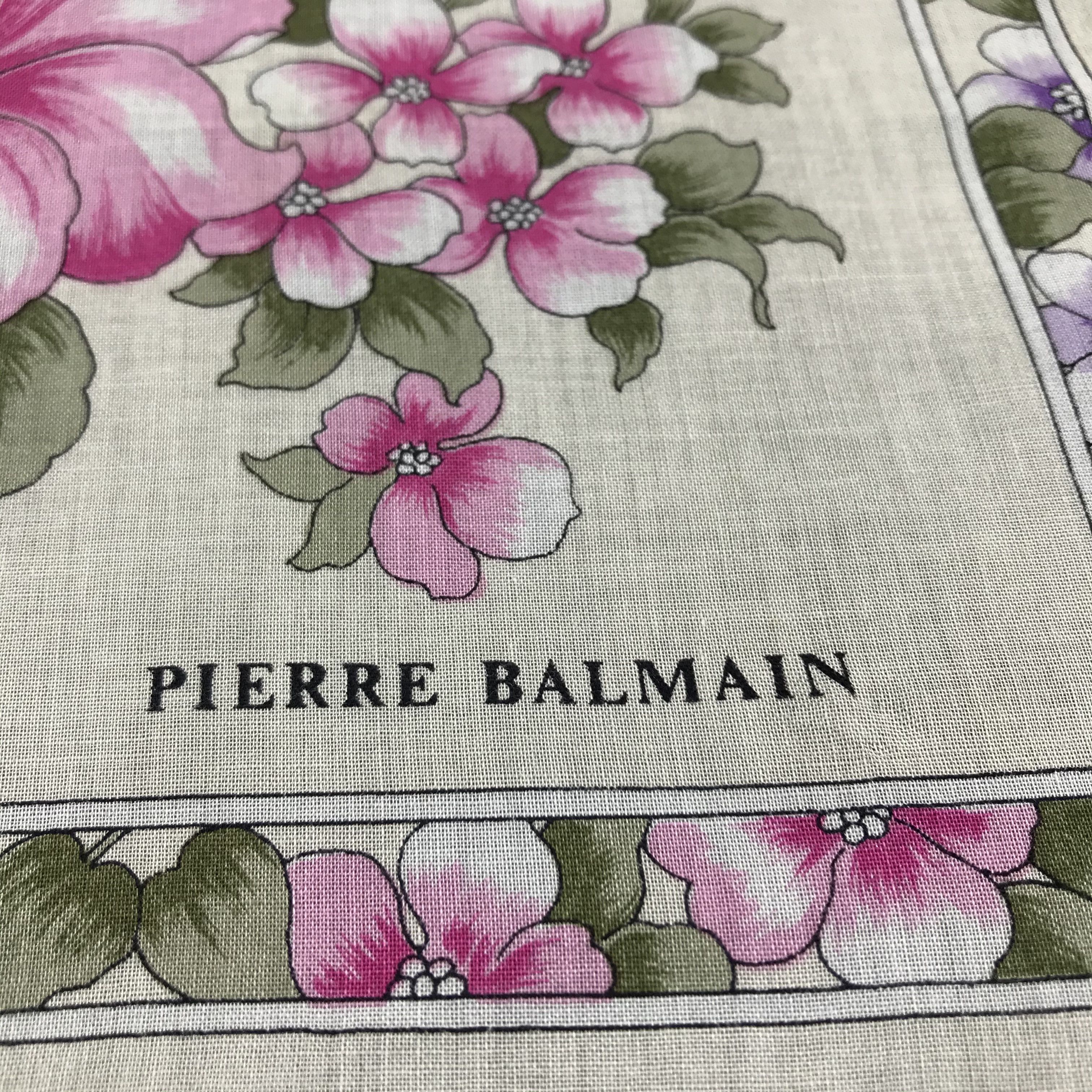 Pierre Balmain Pierre Balmain Floral Handkerchief Neckerchief Bandana H406 Size ONE SIZE - 4 Thumbnail