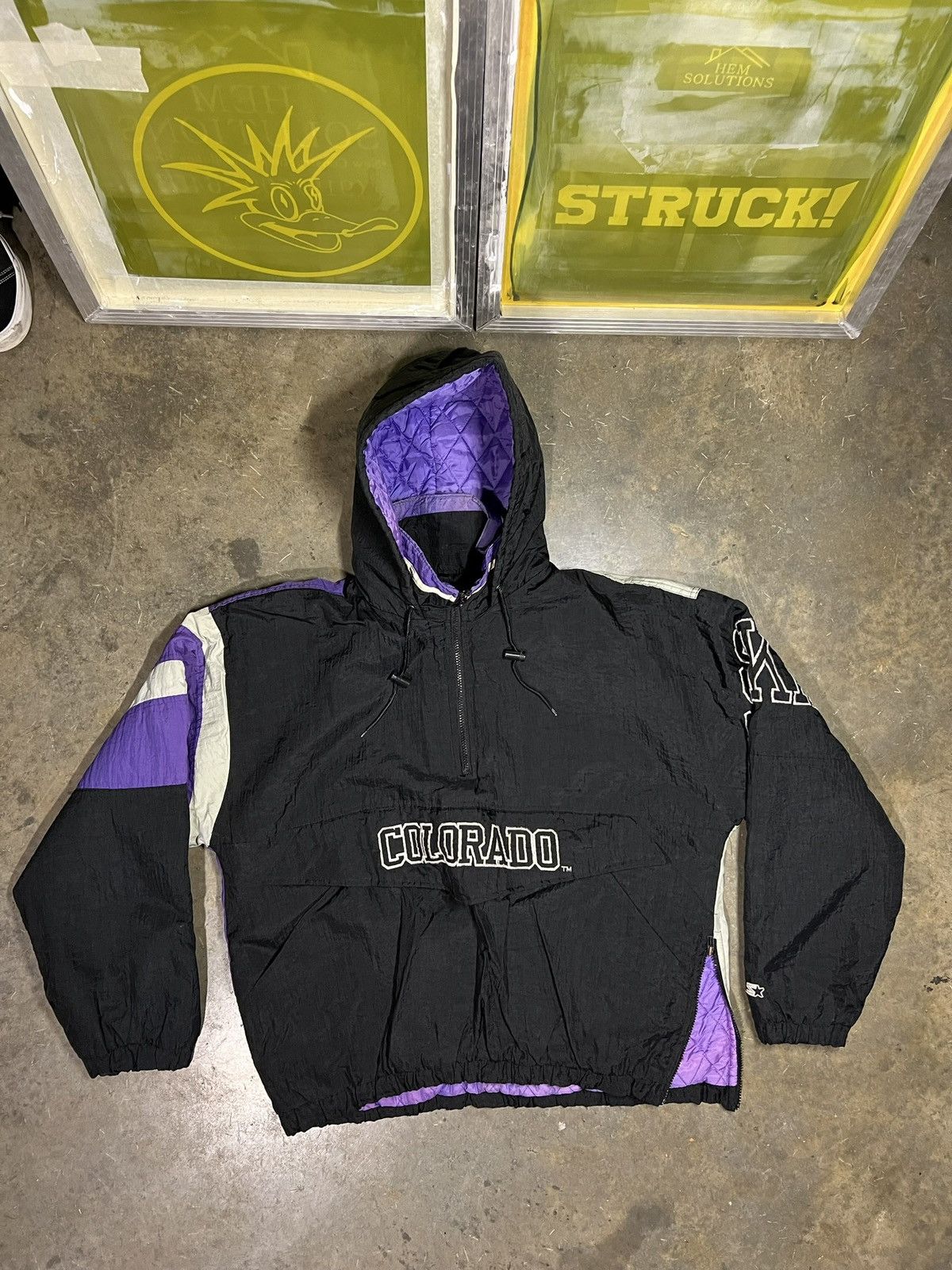 Vintage Starter Colorado Rockies Pull over Size L