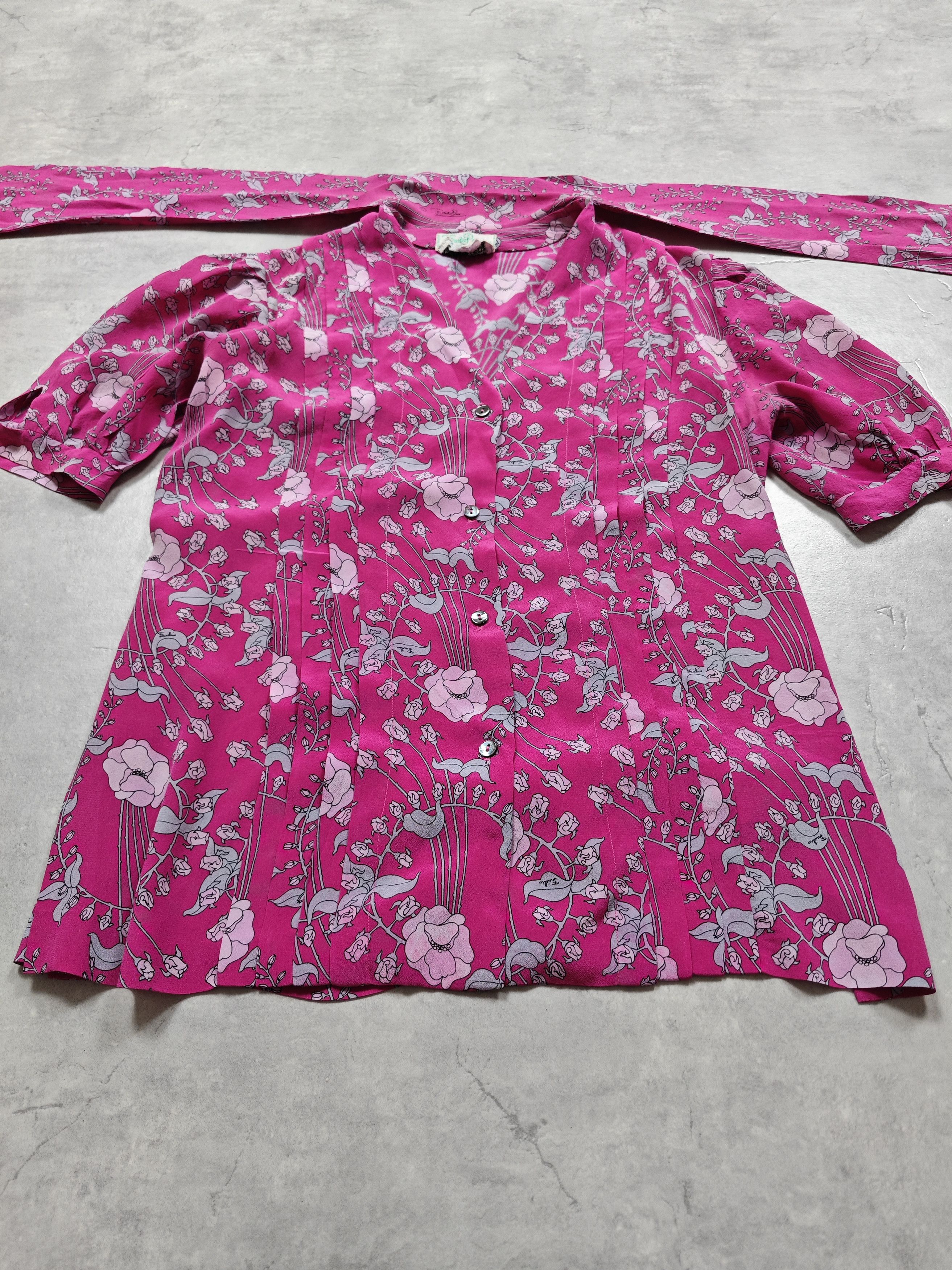 Emilio Pucci Emilio Pucci 80s Luxury Silk Shirt Size S / US 4 / IT 40 - 3 Thumbnail