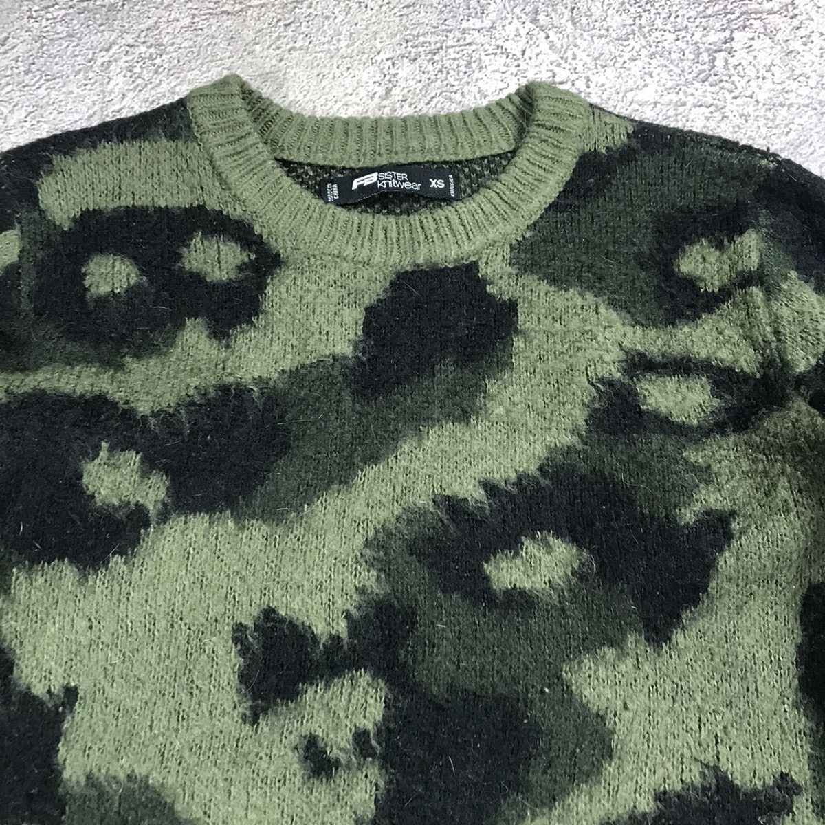 If Six Was Nine Vintage Y2K ABSTRACT MOHAIR SWEATER Knitted Oversized 90s Size XS / US 0-2 / IT 36-38 - 2 Thumbnail