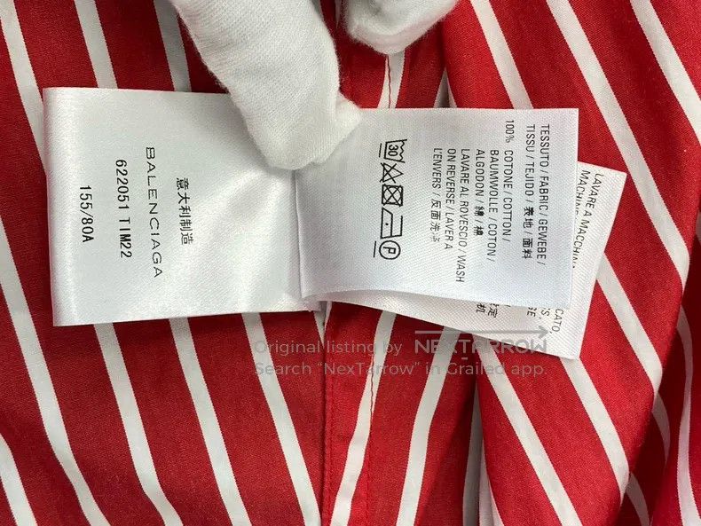 Balenciaga Balenciaga Red and White Striped Cotton Shirt Size XXS / US 00 / IT 34 - 9 Thumbnail