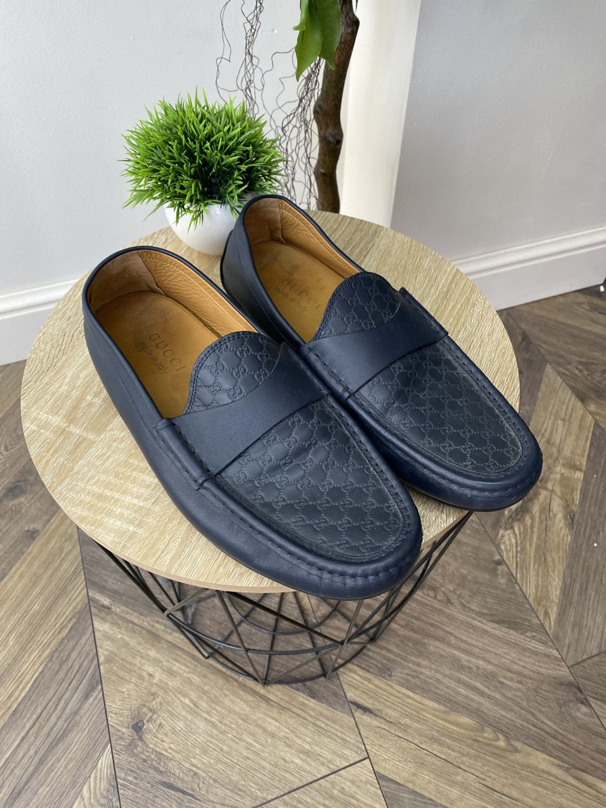 Gucci Gucci Men’s Blue Microguccissima Leather Loafers Slip On Size US 8.5 / EU 41-42 - 3 Thumbnail