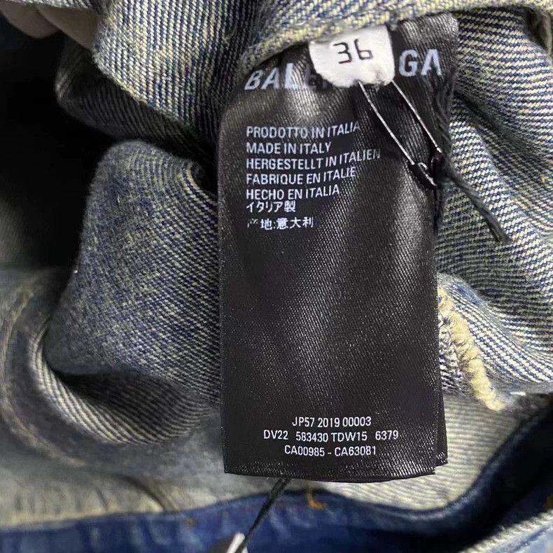 Balenciaga Balenciaga latest blue full diamond logo denim jacket-2506 Size US XS / EU 42 / 0 - 5 Thumbnail