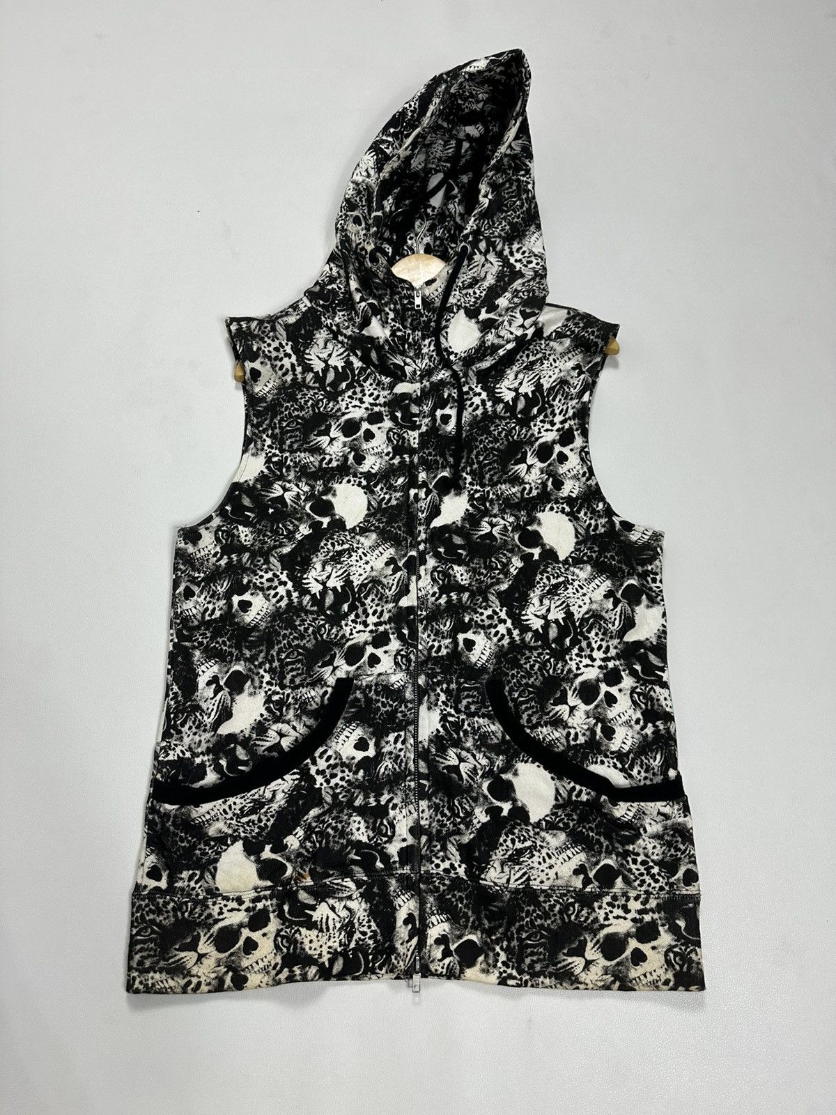 Japanese Brand Glad News Fullprint Skeleton Skull Short Sleeve ZipHoodies Size US M / EU 48-50 / 2 - 8 Thumbnail