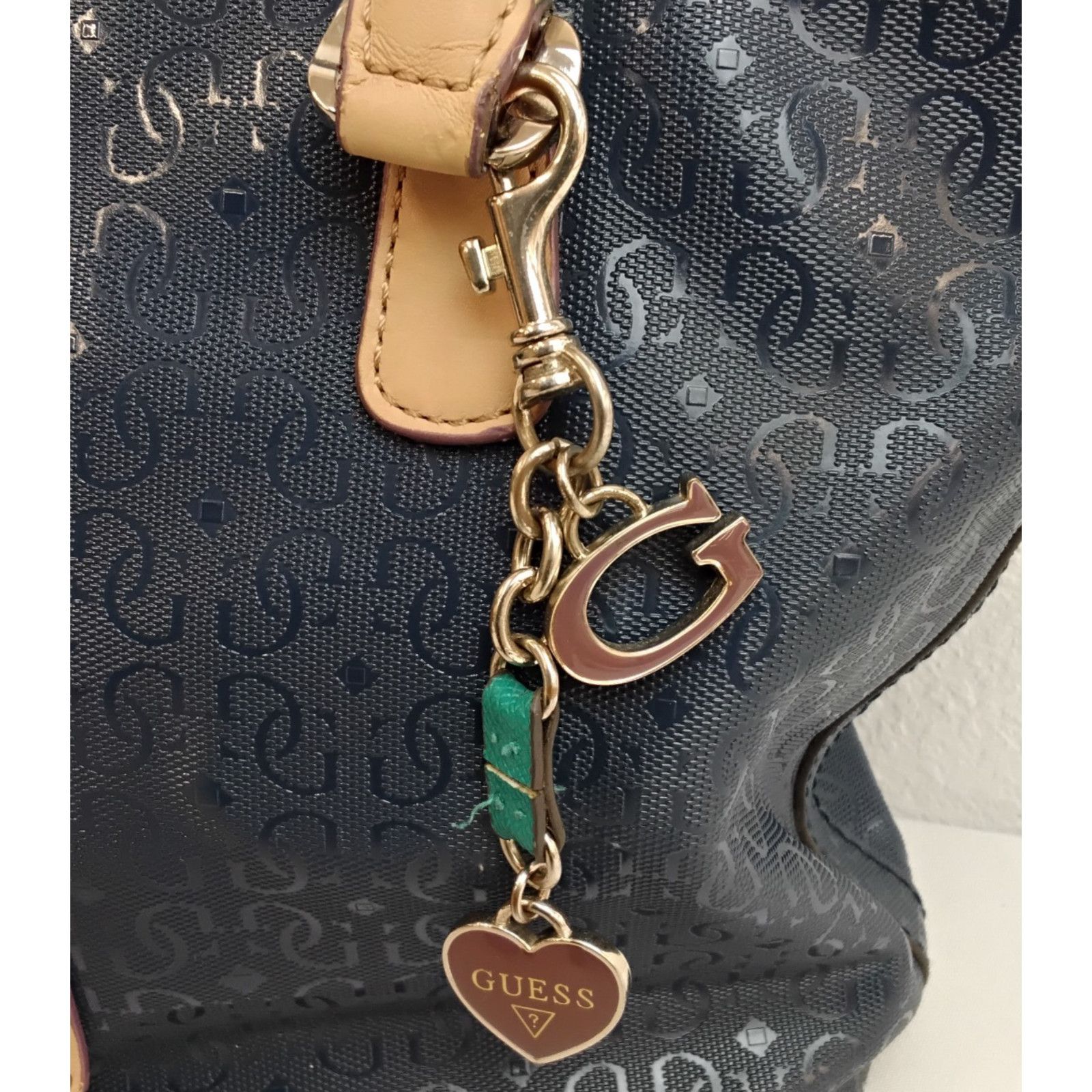Guess Guess 1981 Los Angeles Tote Handbag Blue Embossed Size ONE SIZE - 7 Thumbnail
