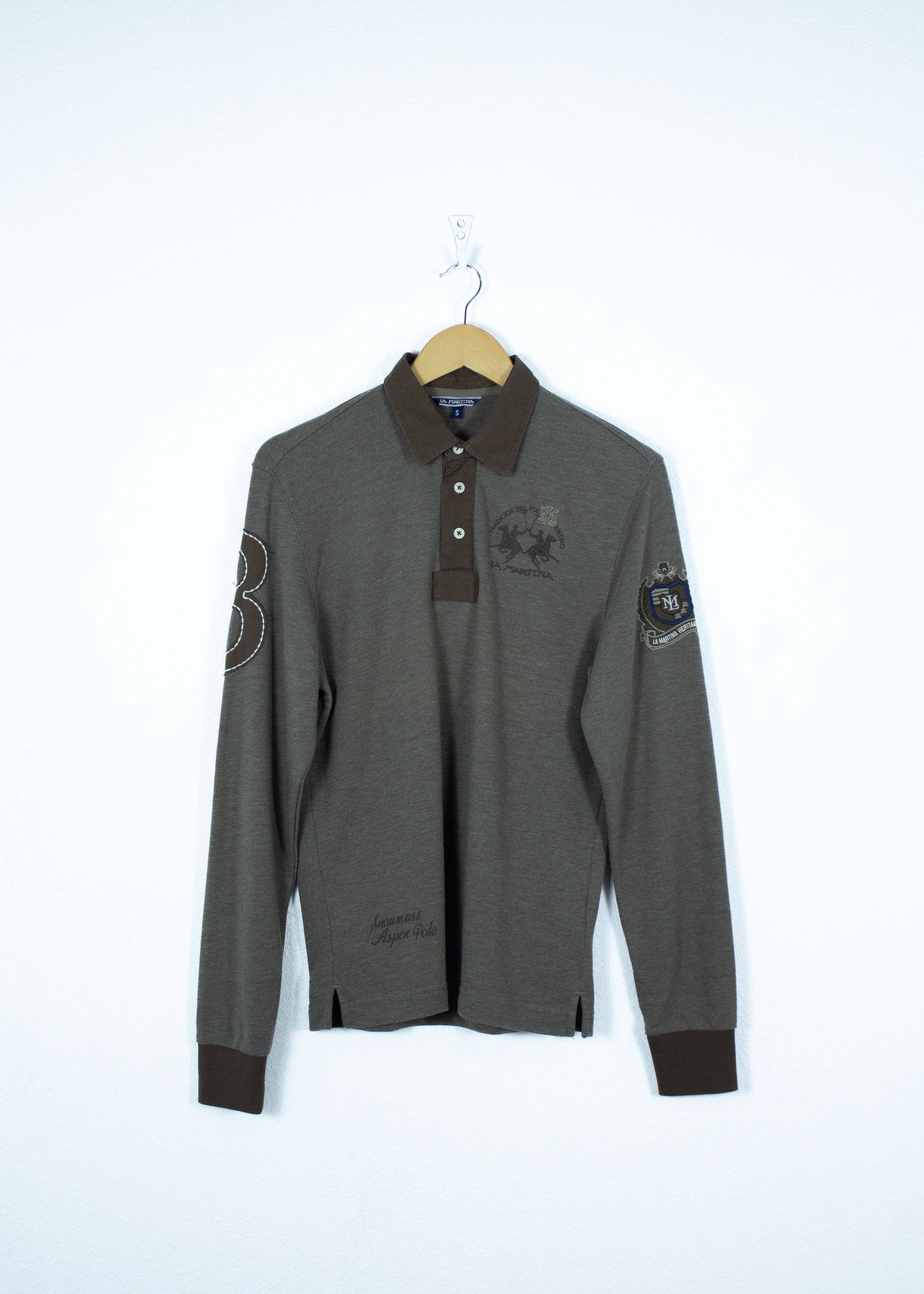La Martina Vintage La Martina Aspen Polo Letterman Rugby Shirt Size US S / EU 44-46 / 1 - 1 Thumbnail