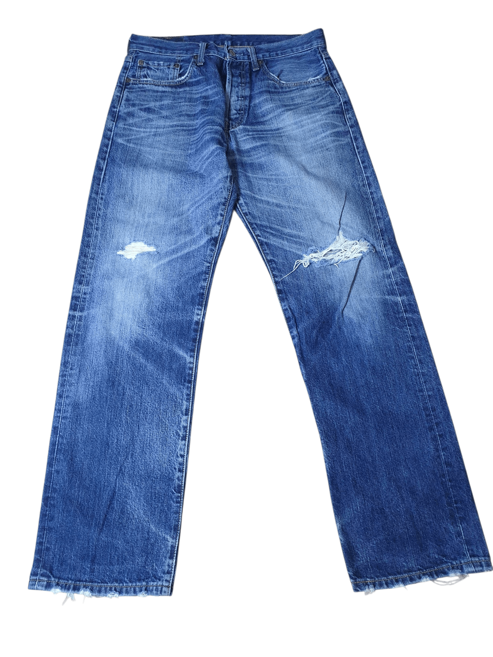 Levi's Levi's 501 Vintage Style Distressed Light Wash Blue Size US 32 / EU 48 - 1 Thumbnail