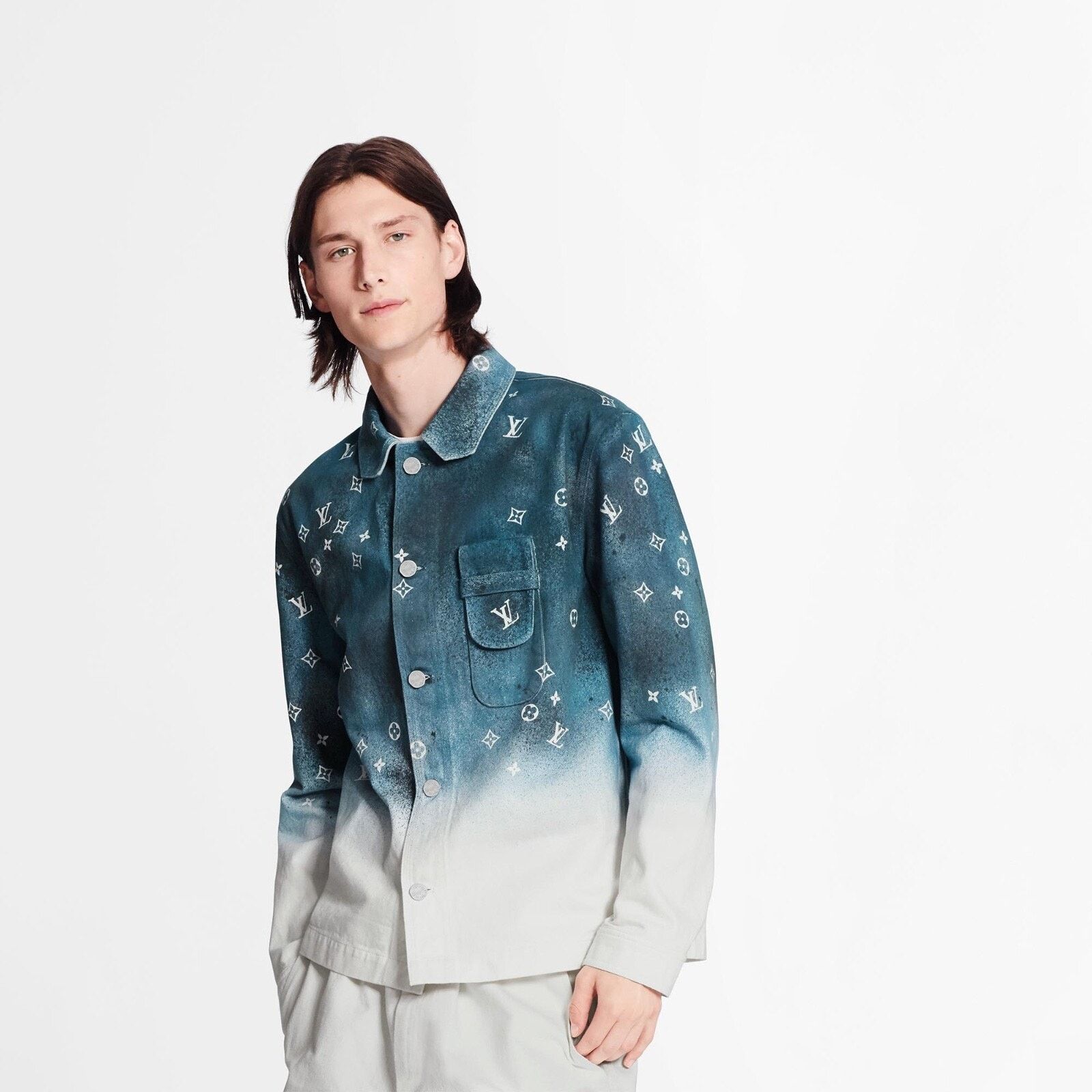 Louis Vuitton Louis Vuitton Workwear Monogram Blue White Denim Jacket S Size US S / EU 44-46 / 1 - 3 Thumbnail