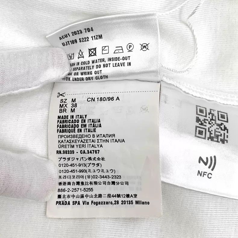 Prada Prada 23 white triangle cotton round-neck sleeveless vest Size M / US 6-8 / IT 42-44 - 8 Thumbnail