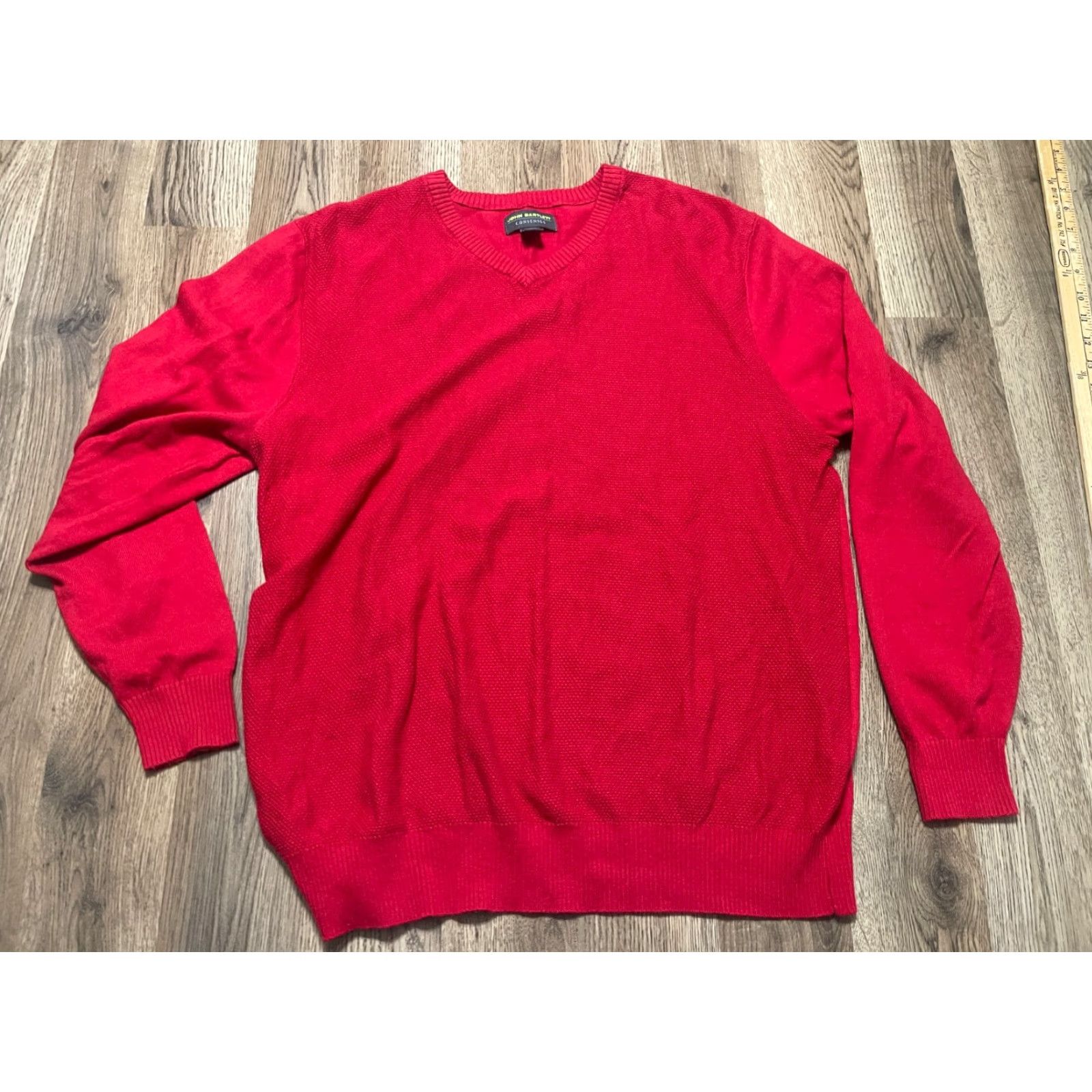 Vintage John Bartlett Sweater Mens Size Large Red V-Neck Pullover Long Sleeve Size US L / EU 52-54 / 3 - 2 Thumbnail