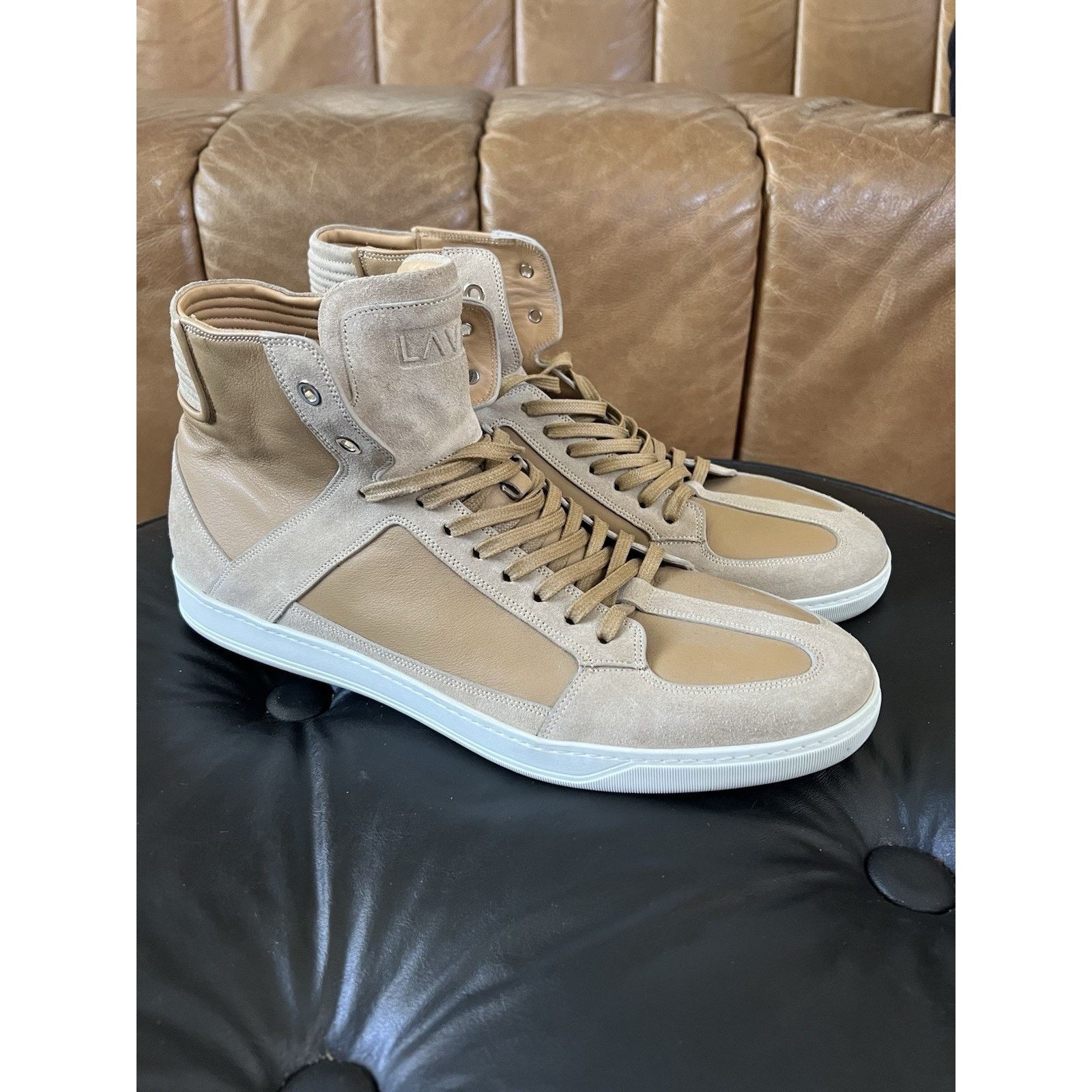 Other Lavati Beige Italian Leather Sneackers US 11 Size US 11 / EU 44 - 1 Thumbnail