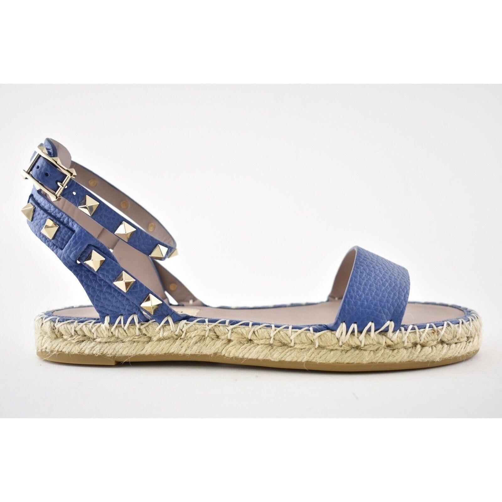 Valentino Valentino Rockstud T 20 Blue Leather Stud Ankle Strap Size US 11 / IT 41 - 3 Thumbnail