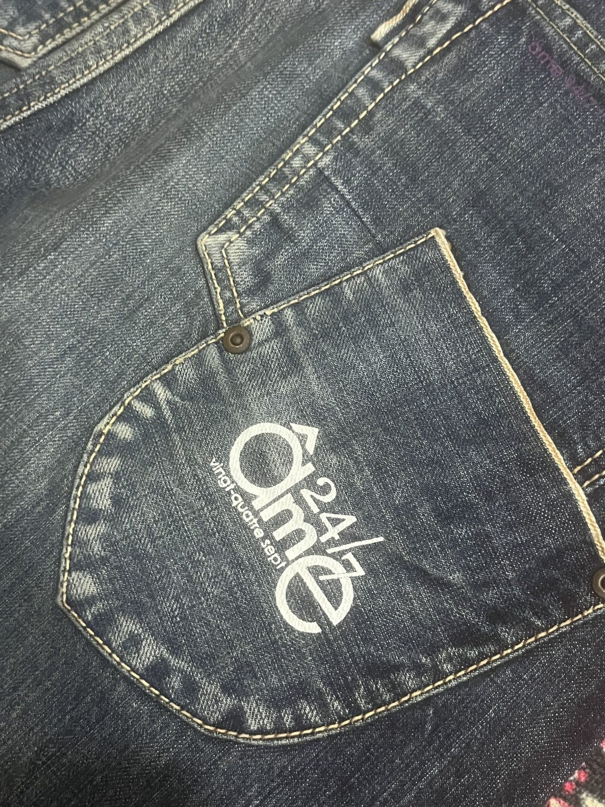 Vintage Japanese Golden Voice Buckle Back Dark Blue Selvedge Jeans Size US 37 - 9 Thumbnail