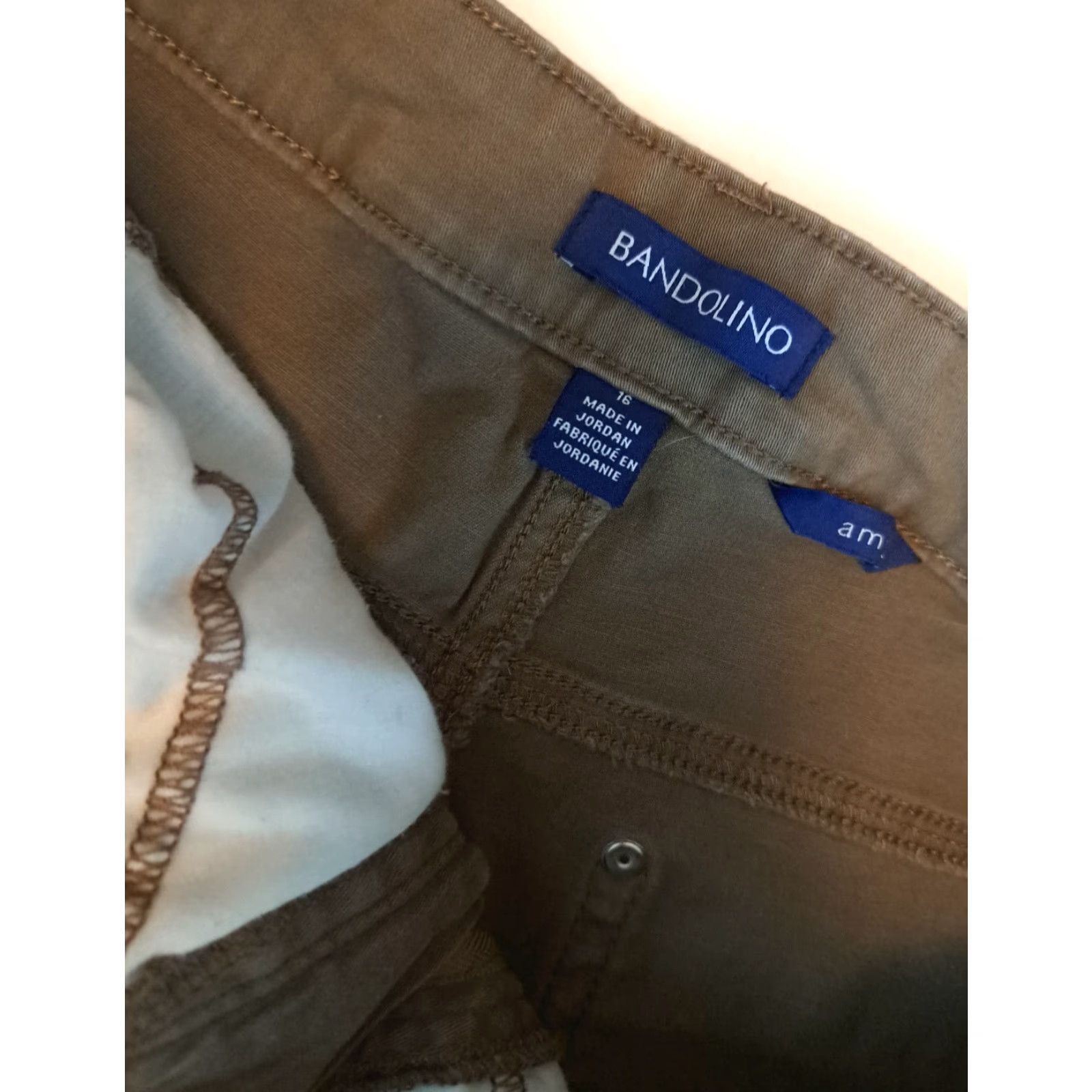 Vintage VINTAGE Bandolino Women Pants Khakis Canvas 16 Regular Brown 34x31 Walking 100% Cotton Amy Brown Canvas Pants Size 38" / US 16 / IT 52 - 4 Thumbnail