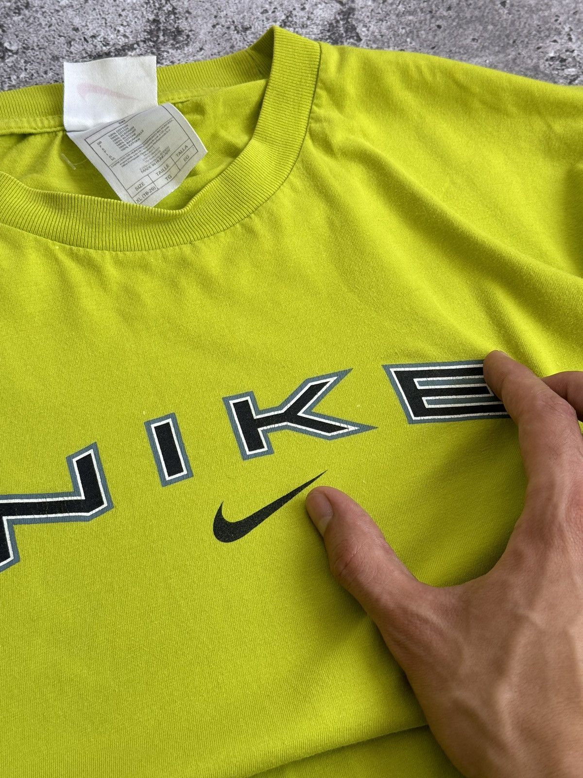 Nike × Vintage Vintage Nike Y2K big logo tee Size US XL / EU 56 / 4 - 10 Thumbnail