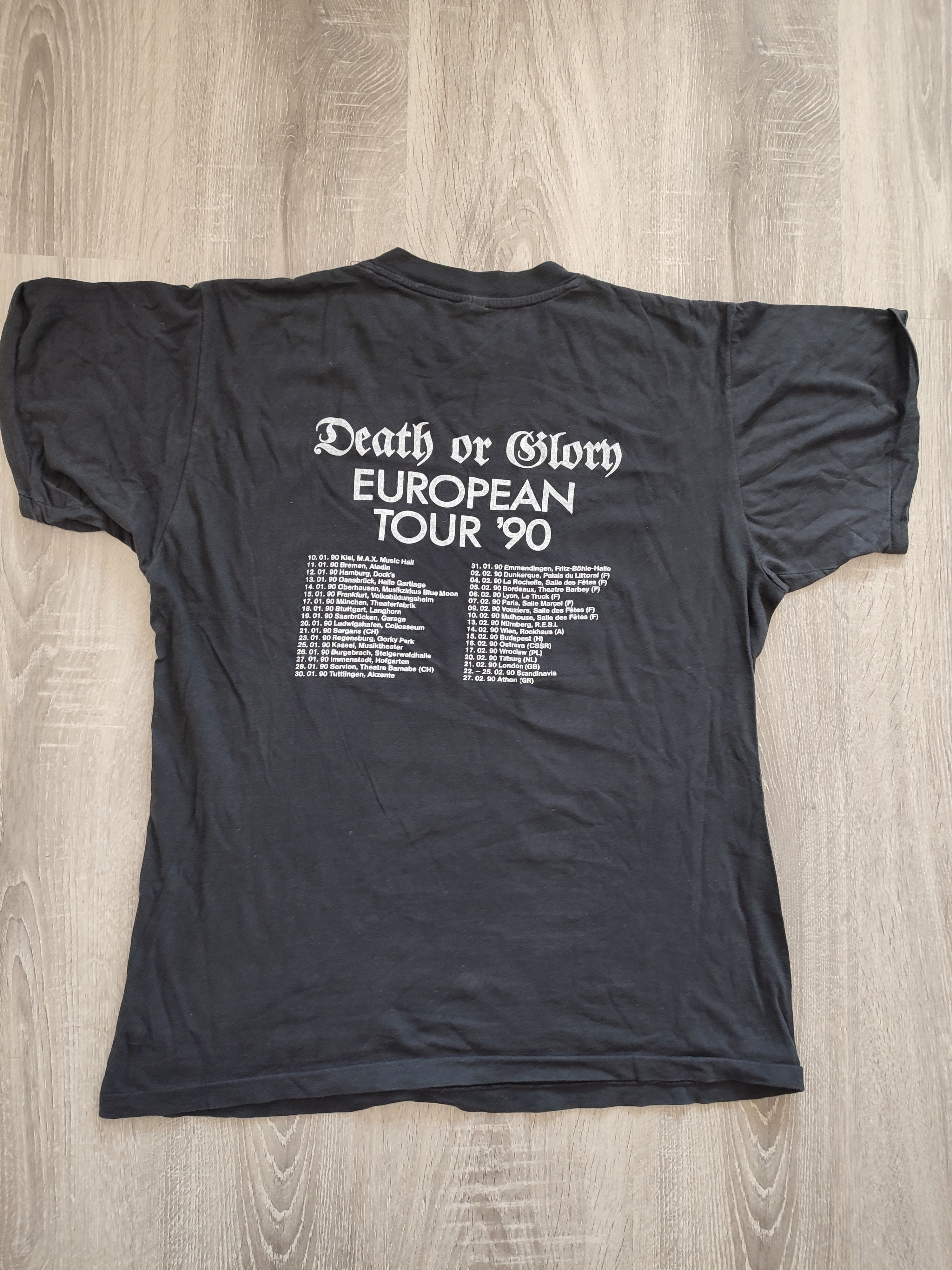 Vintage Running Wild Death or Glory Europian tour 1990 t shirt Size US L / EU 52-54 / 3 - 11 Thumbnail