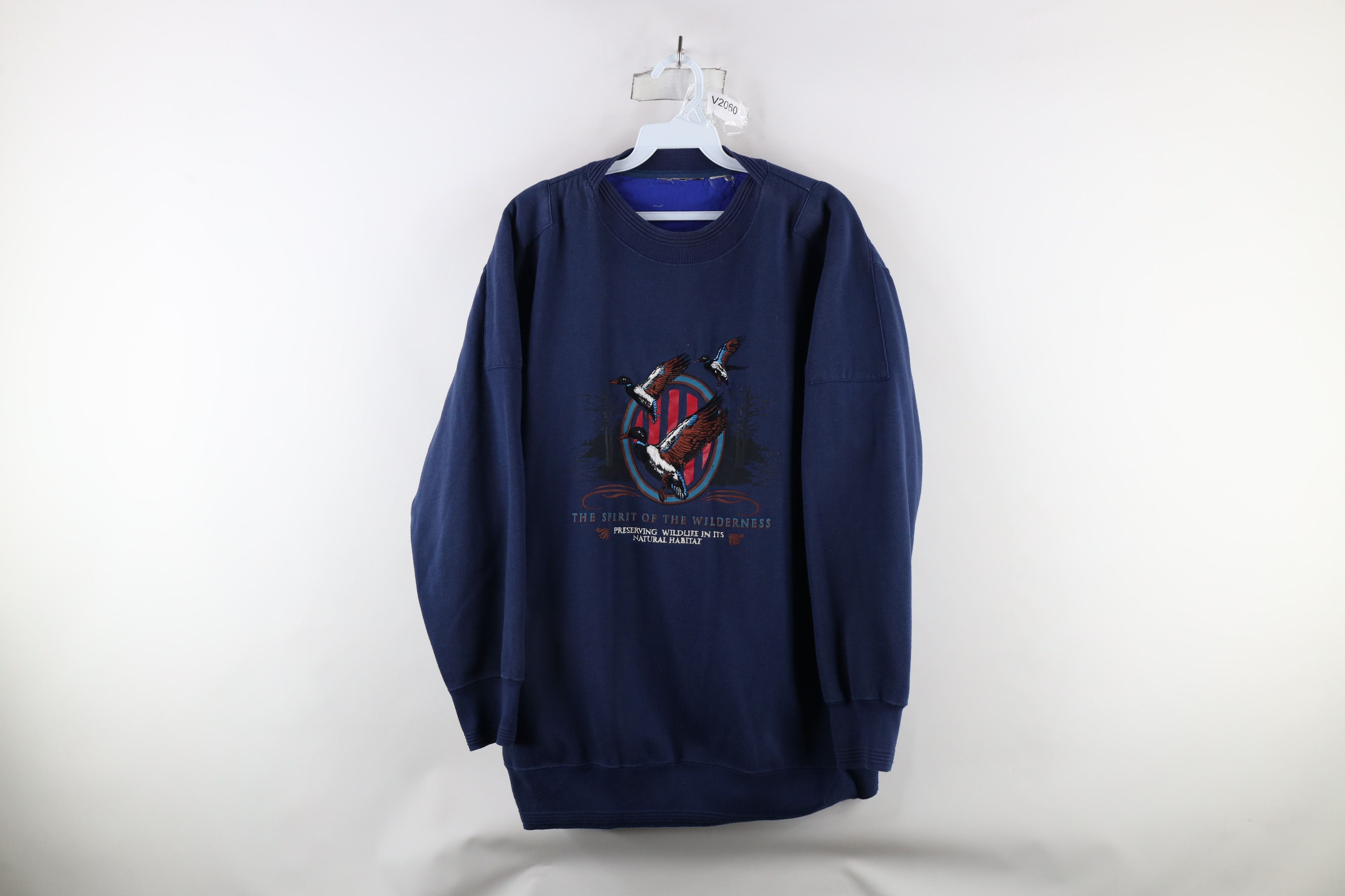 Vintage Vintage 90s Streetwear Nature Wilderness Duck Sweatshirt USA Size US XL / EU 56 / 4 - 1 Thumbnail
