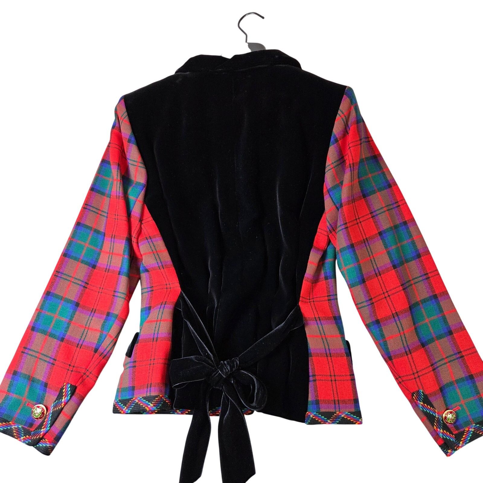 Yves Saint Laurent Yves Saint Laurent Rive Gauche 1994 Tartan Velvet Jacket Size S / US 4 / IT 40 - 6 Thumbnail