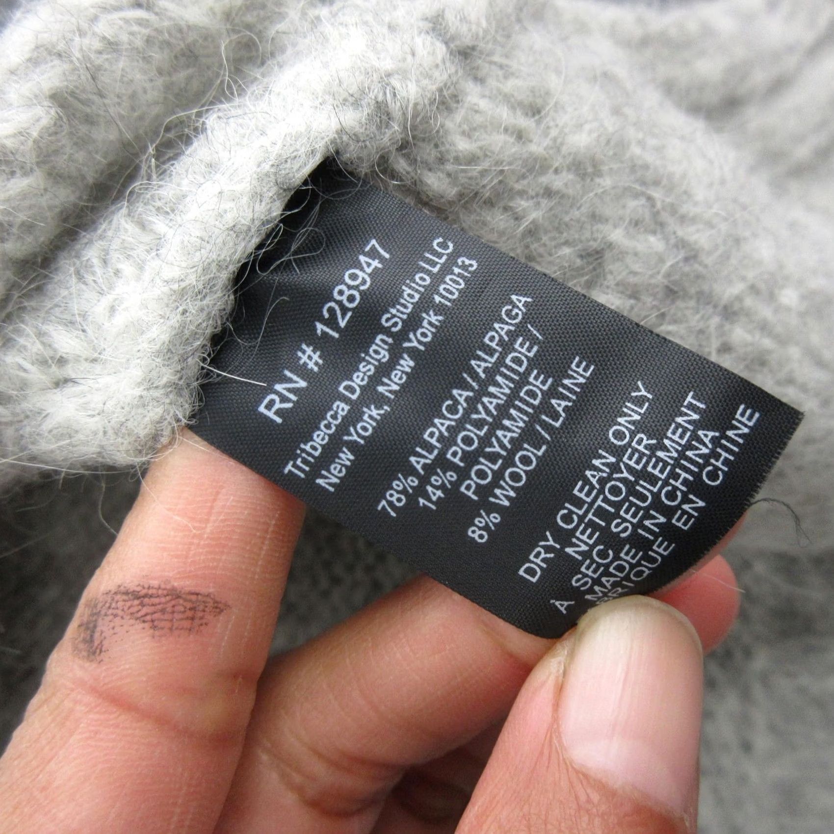 Nili Lotan Nili Lotan Sweater Womens Small Gray Alpaca Blend High Low Hem Knit Pullover Crew Neck Raglan Sleeve Solid Vintage No Size S / US 4 / IT 40 - 6 Thumbnail