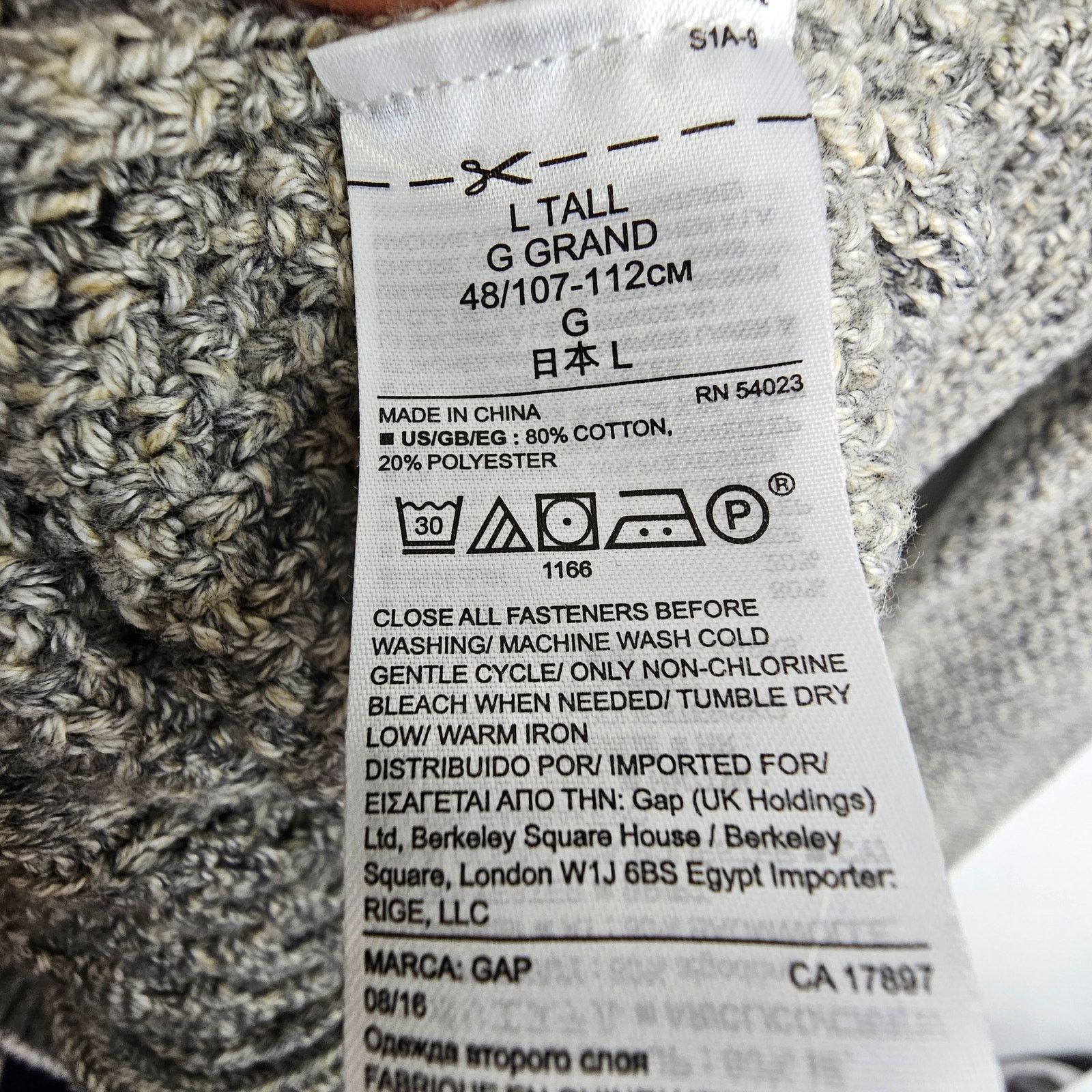 Gap Gap Mens Cable Knit Fisherman Cardigan Sweater Heavyweight Size US L / EU 52-54 / 3 - 8 Thumbnail