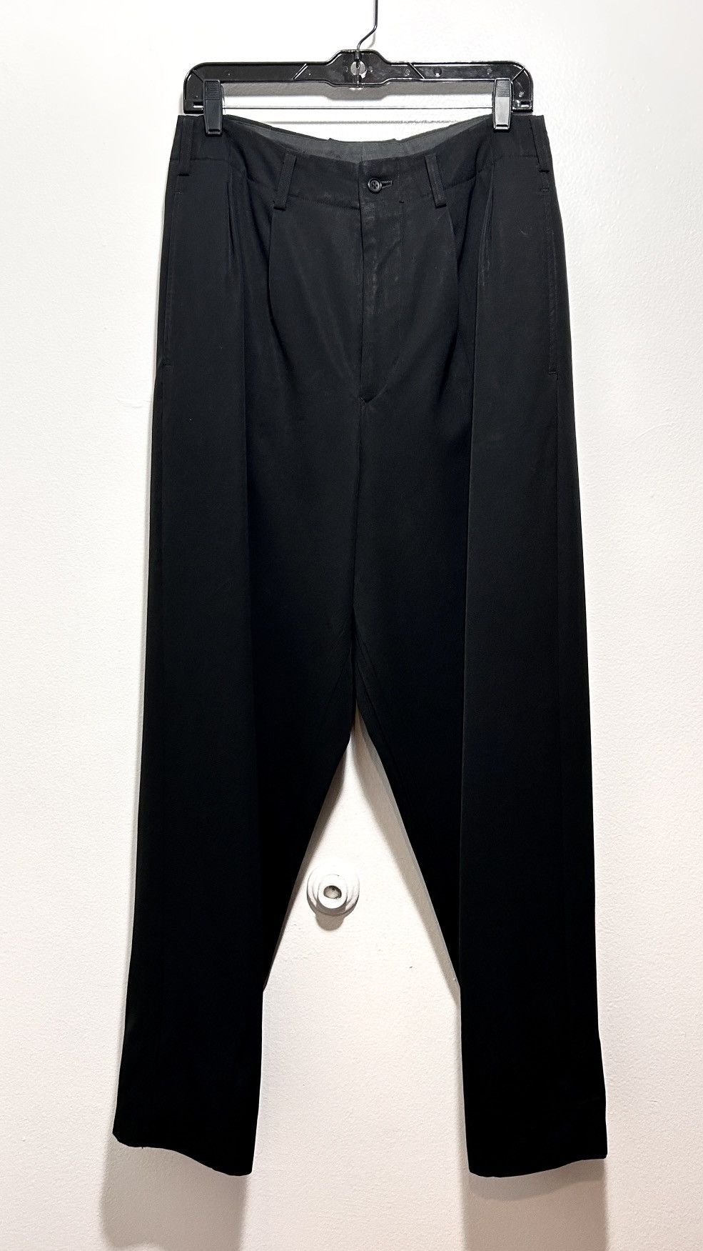 image of 90's Yohji Yamamoto Pour Homme Trousers in Black, Men's (Size 30)