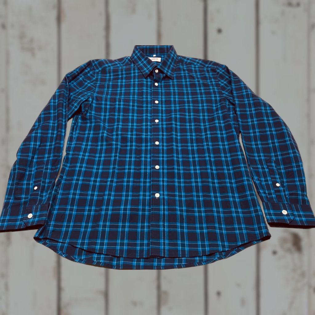 Vintage Hyden Yoo Casual Shirt Mens Large Blue Plaid Long Sleeve Button-Up Cotton 7759 Size US L / EU 52-54 / 3 - 1 Thumbnail