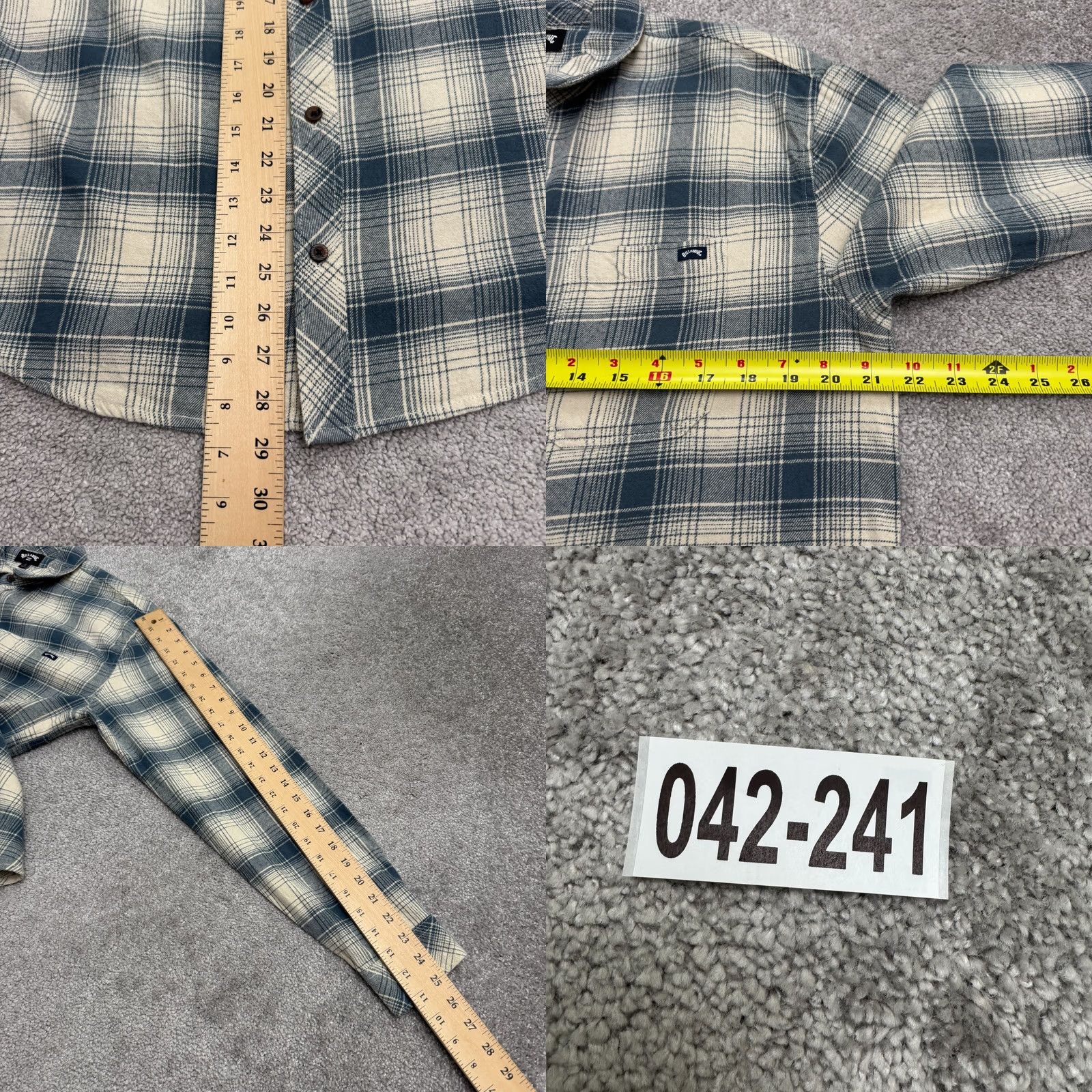 Billabong Billabong Shirt Mens Small Blue Cream Plaid Flannel Cotton Casual Button Down Size US S / EU 44-46 / 1 - 9 Thumbnail