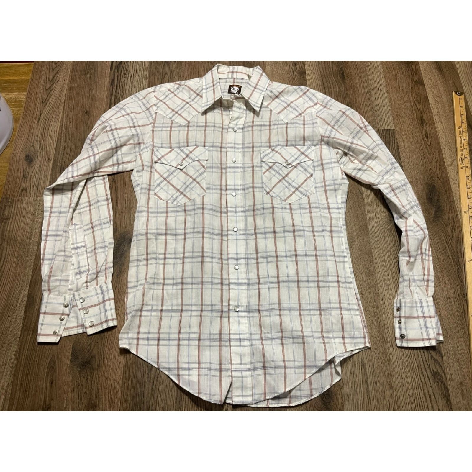 Armani Karman Shirt Women's Size S Gray White Red Plaid Button Up Size S / US 4 / IT 40 - 2 Thumbnail