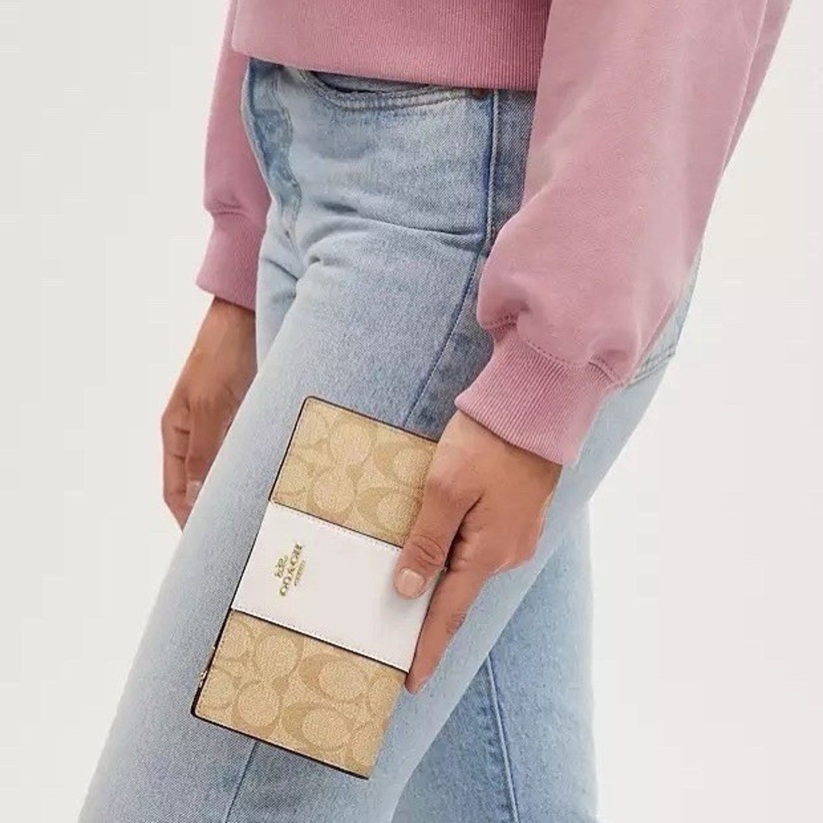 Coach NWT Coach Slim Zip Wallet Signature Canvas Stripe CR928 Size ONE SIZE - 4 Thumbnail