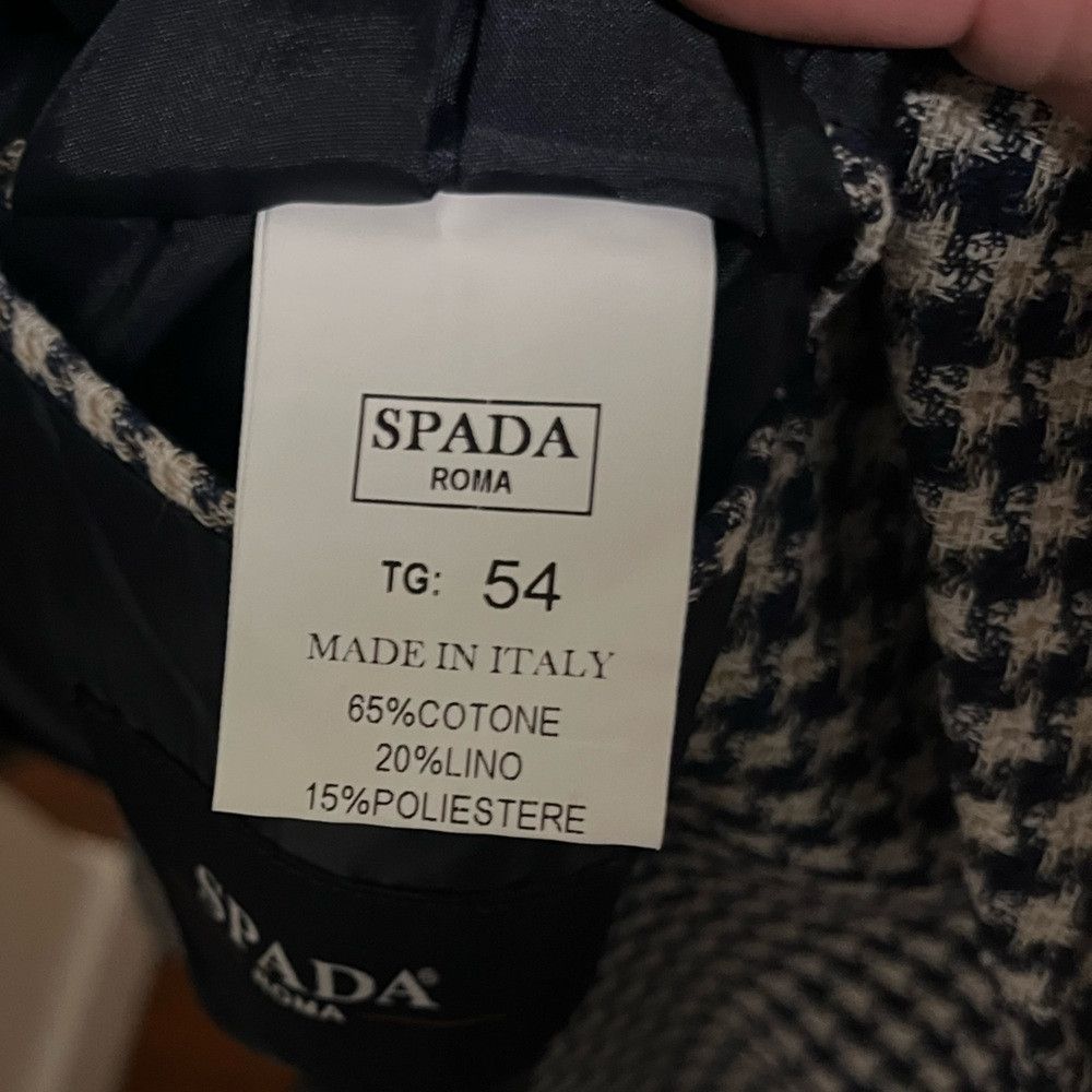 Other Spada houndstooth blazer in linen and cotton blend. Navy an Size 44R - 5 Thumbnail