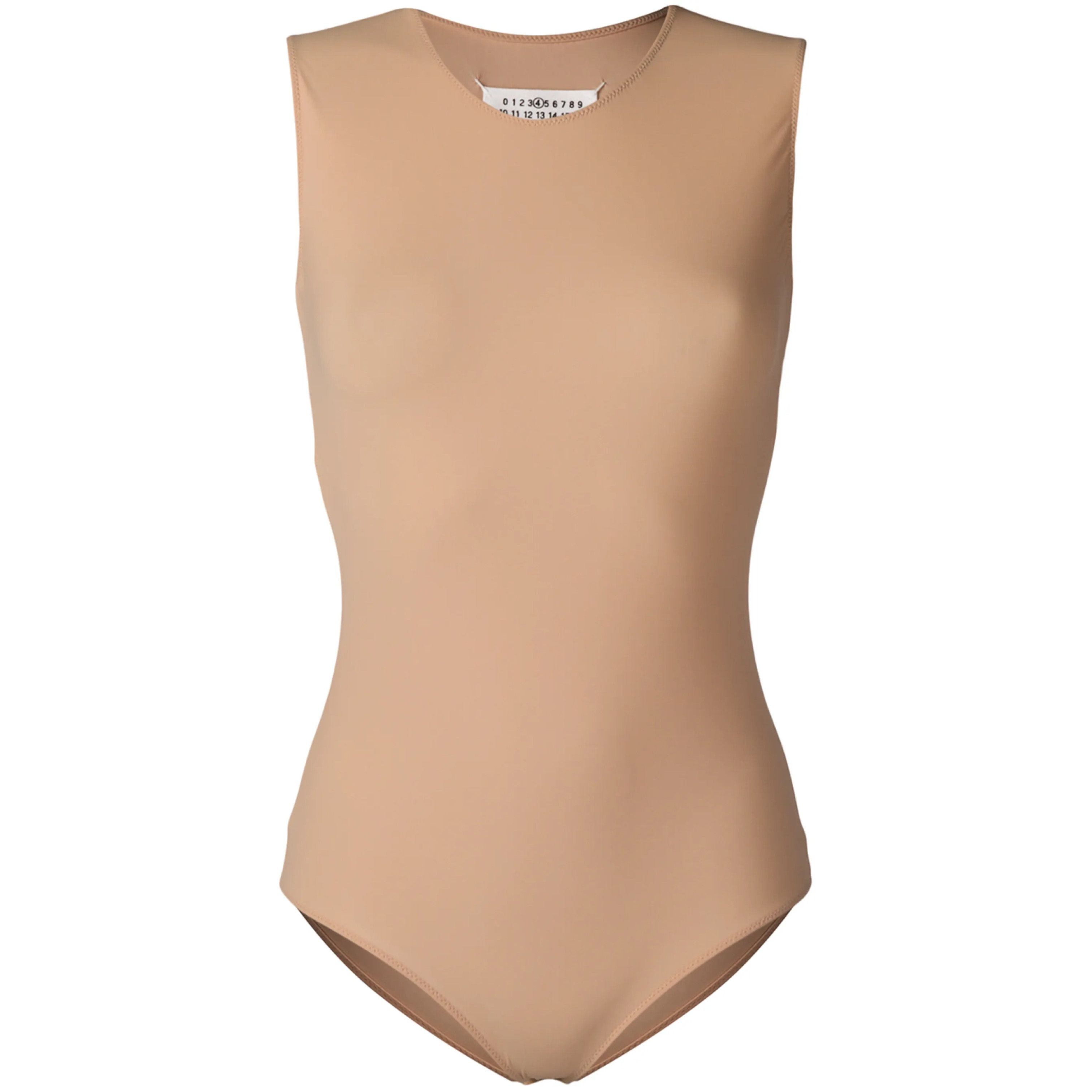 Maison Margiela MAISON MARGIELA BEIGE SLEEVELESS STRETCH JERSEY BODYSUIT Size XS / US 0-2 / IT 36-38 - 1 Thumbnail