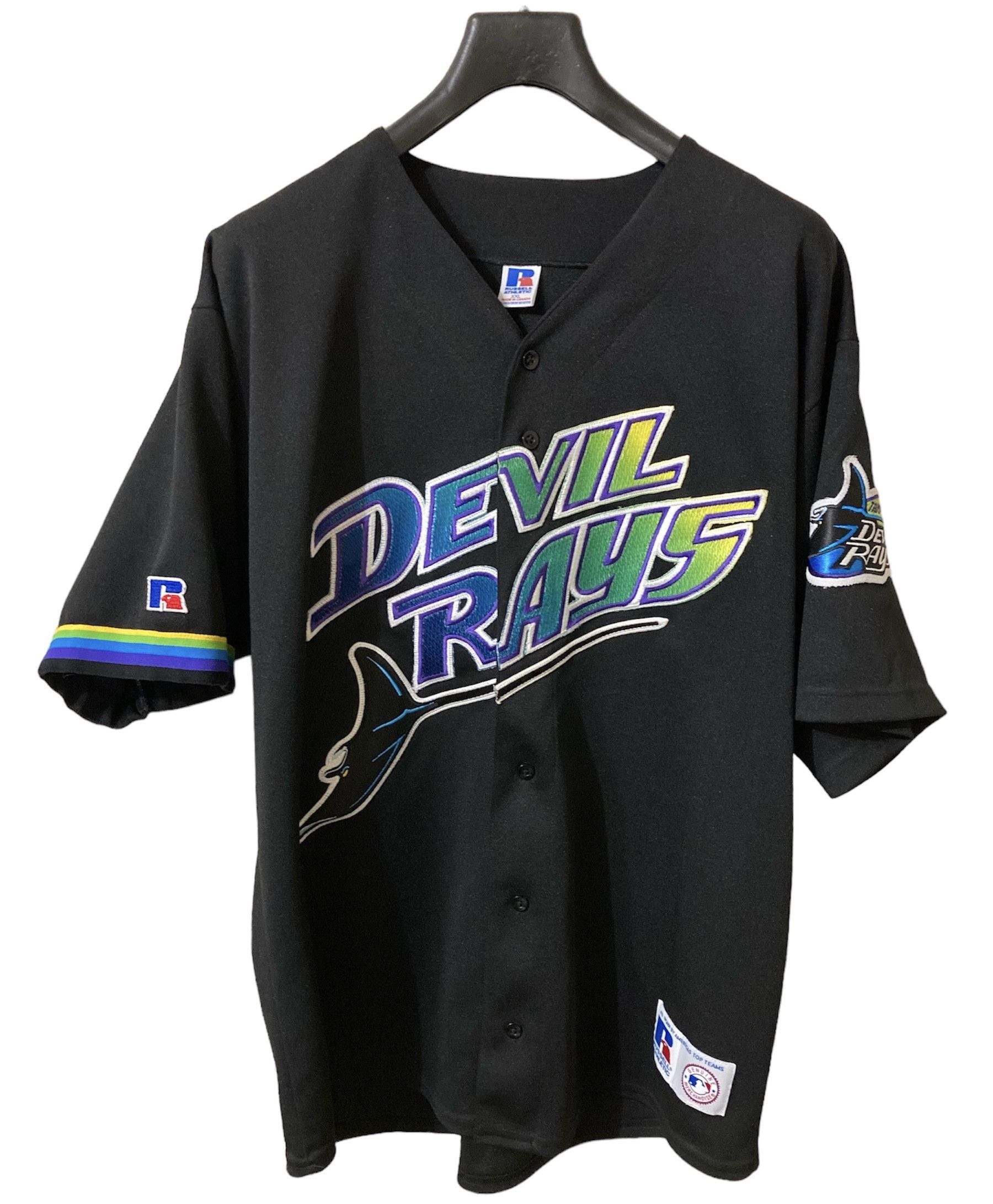 image of Mlb Vintage Tampa Bay Devil Rays Russell Athletic Jersey 90's in Black, Men's (Size 2XL)