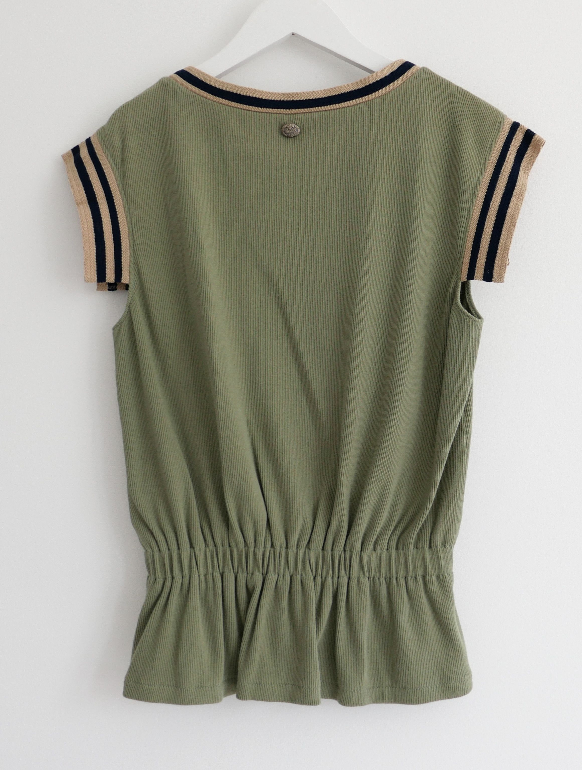 Chanel Chanel Khaki Knit Striped Trim Top Cruise 2017 17C Cuba Size XS / US 0-2 / IT 36-38 - 4 Thumbnail