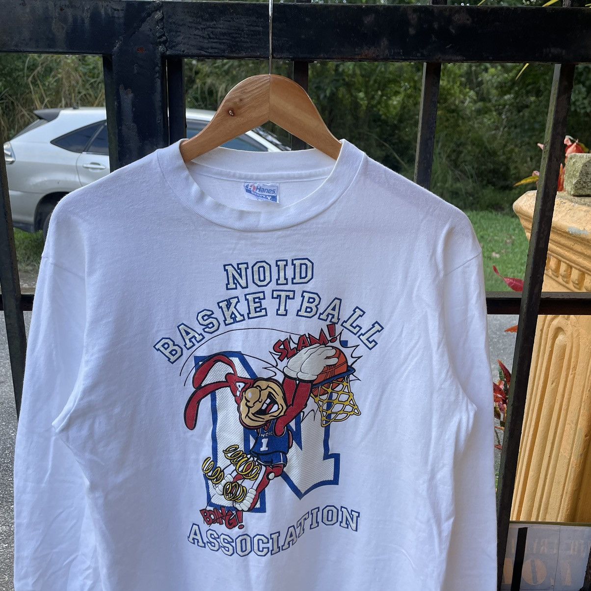 Vintage 🔥Vintage 80s NOID Basketball Slam Cartoon Longsleeves Tee Size US M / EU 48-50 / 2 - 3 Thumbnail