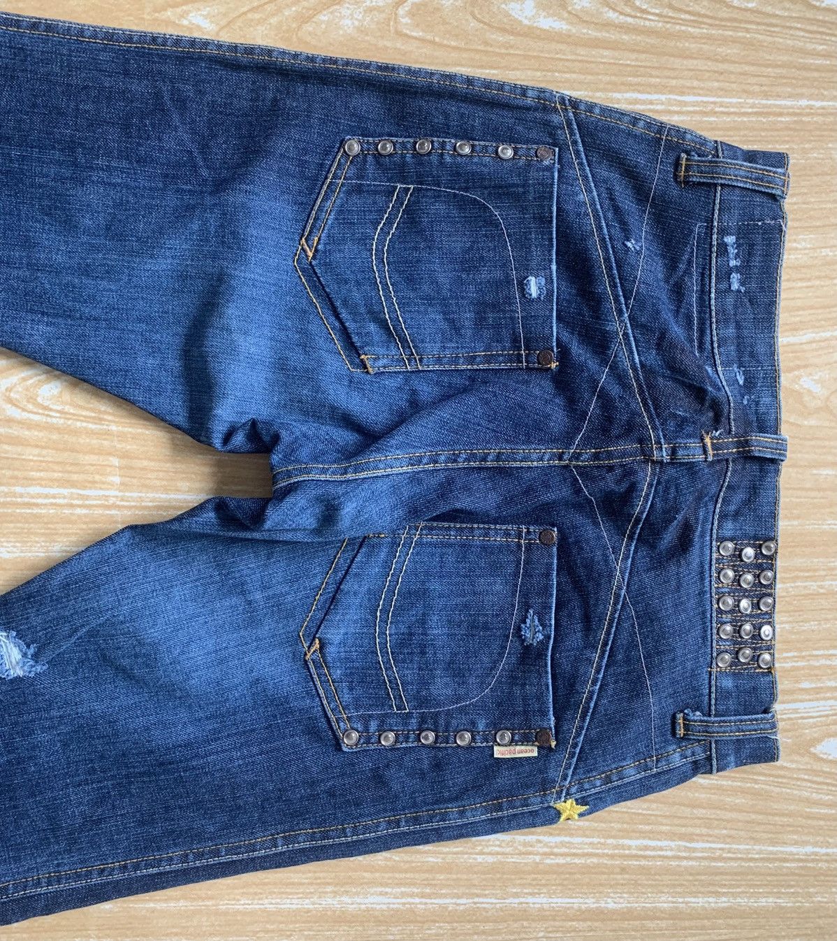 Japanese Brand 🔥 Ocean Pacific Distressed Flare Bootcut Unisex Jeans Pant Size US 27 - 16 Thumbnail