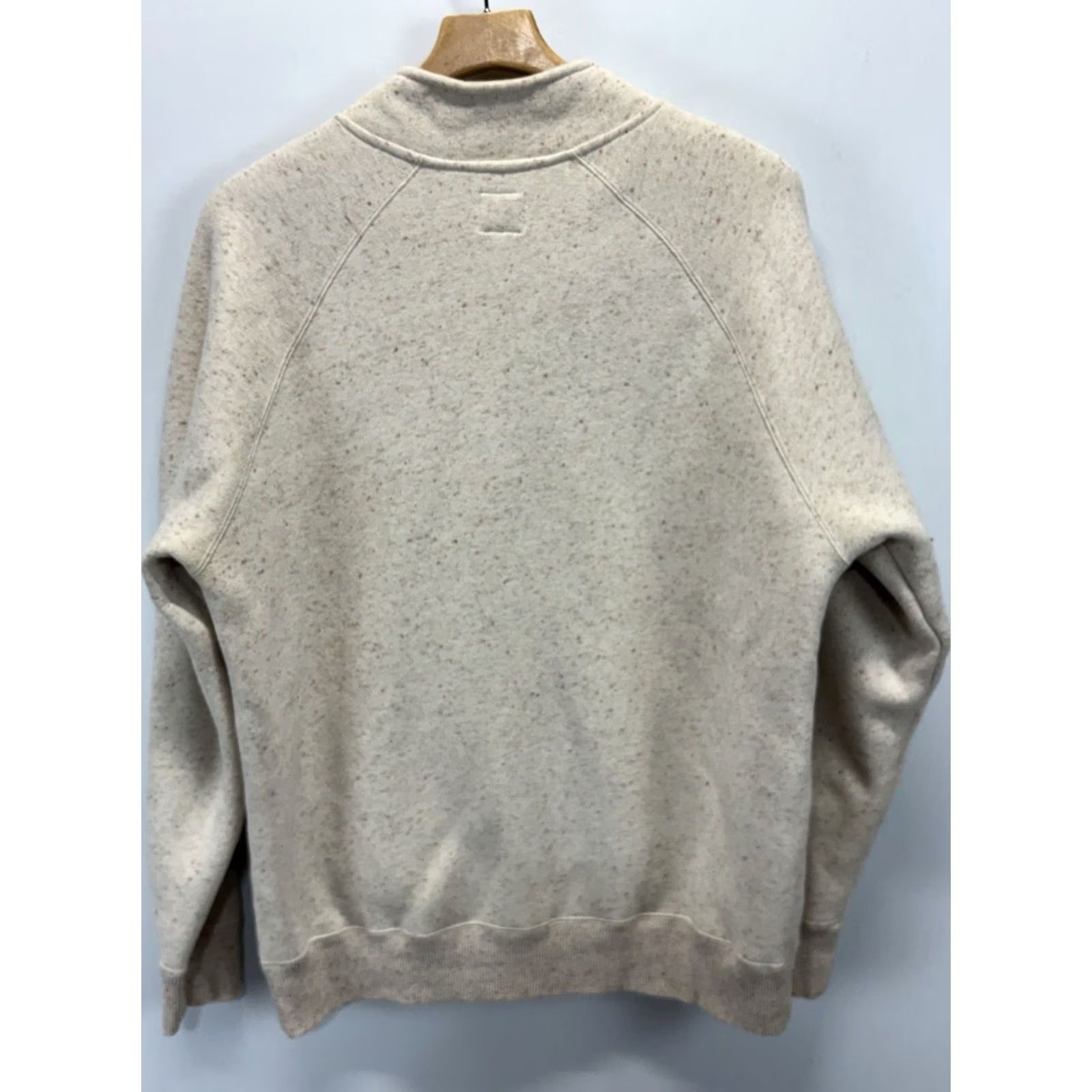 Flint And Tinder Flint and Tinder Quarter-Zip Sherpa-Lined Sweatshirt L Beige Speckled Mens Men Regular Zip Mock Neck Knit Cotton Blend Size US L / EU 52-54 / 3 - 4 Thumbnail