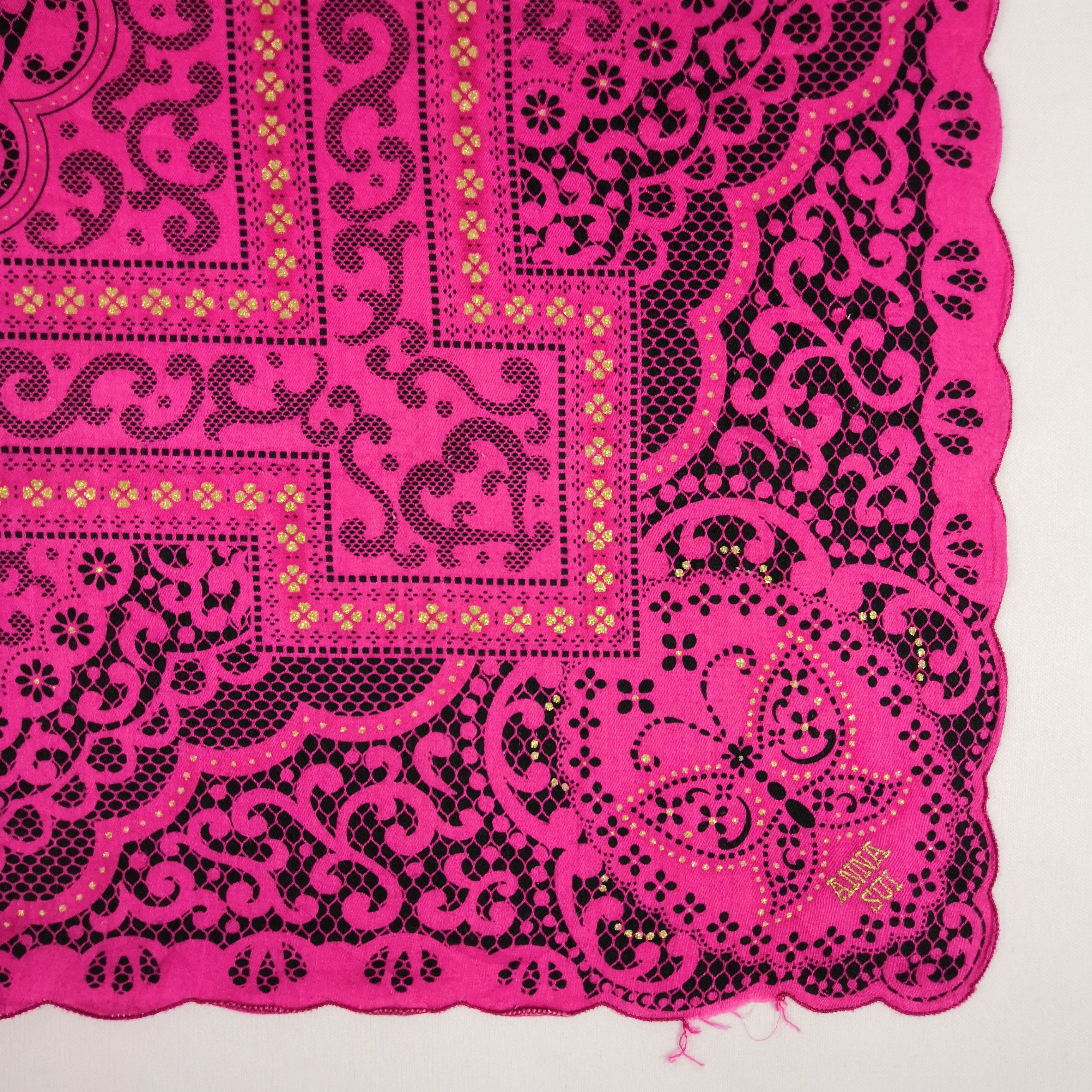 Japanese Brand Vintage Anna Sui Handkerchief Neckerchief Bandana - AC71965 Size ONE SIZE - 3 Thumbnail