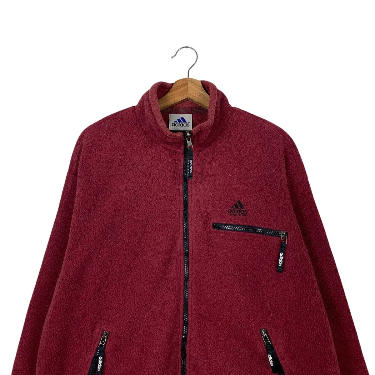 Adidas 90’s ADIDAS Embroidery Logo Maroon Fleece Jacket #2091-C91 Size US L / EU 52-54 / 3 - 2 Thumbnail