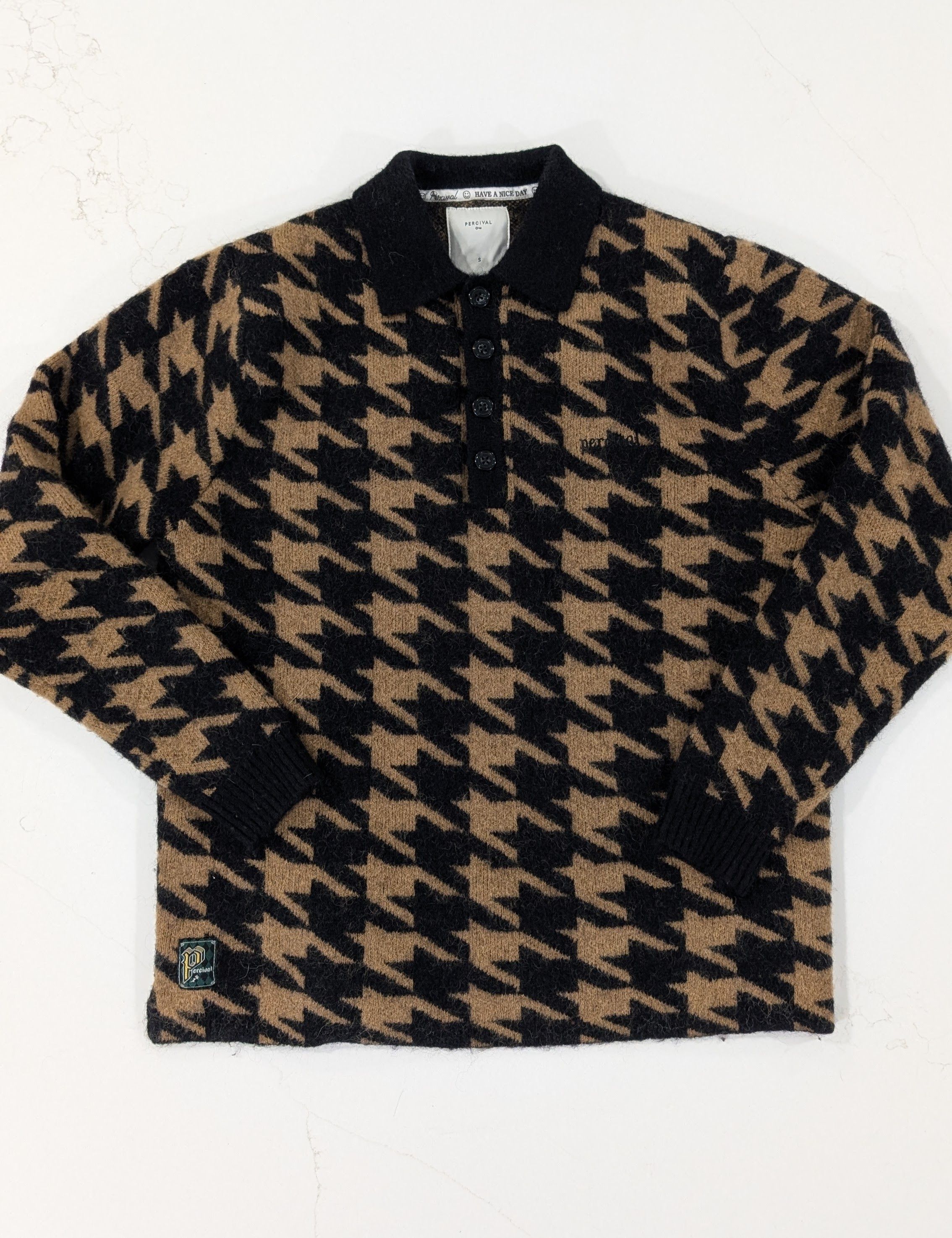 Percival Percival Houndstooth Knit Rugby Mohair Size Small Size US S / EU 44-46 / 1 - 1 Thumbnail