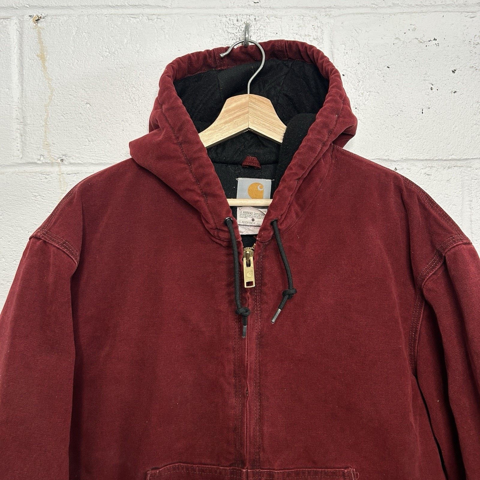 Carhartt Vintage Carhartt Hooded Active Jacket “Crimson Red” J130 CRI Size US L / EU 52-54 / 3 - 3 Thumbnail