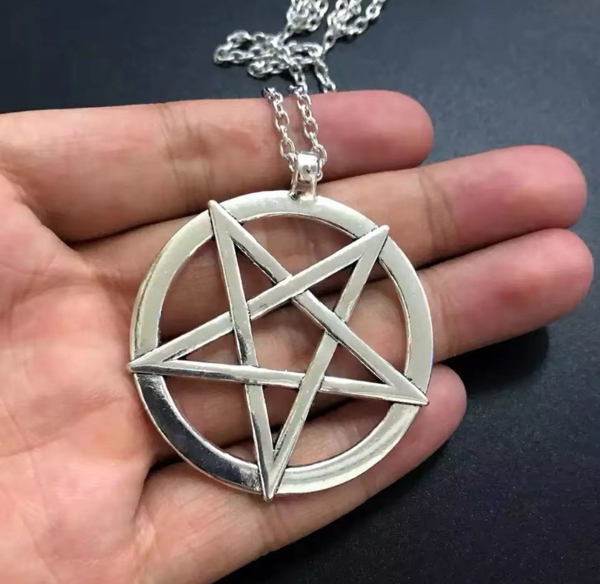 Jewelry Inverted Pentagram Pendant Necklace Size ONE SIZE - 1 Thumbnail