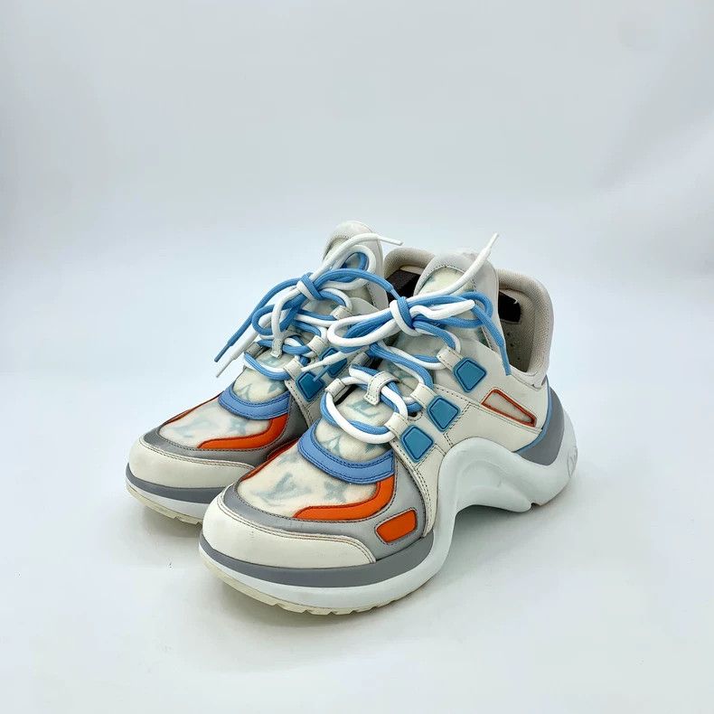 Louis Vuitton Louis Vuitton Color-block logo presbyopic lace-up high-top Size US 5.5 / IT 35.5 - 1 Thumbnail